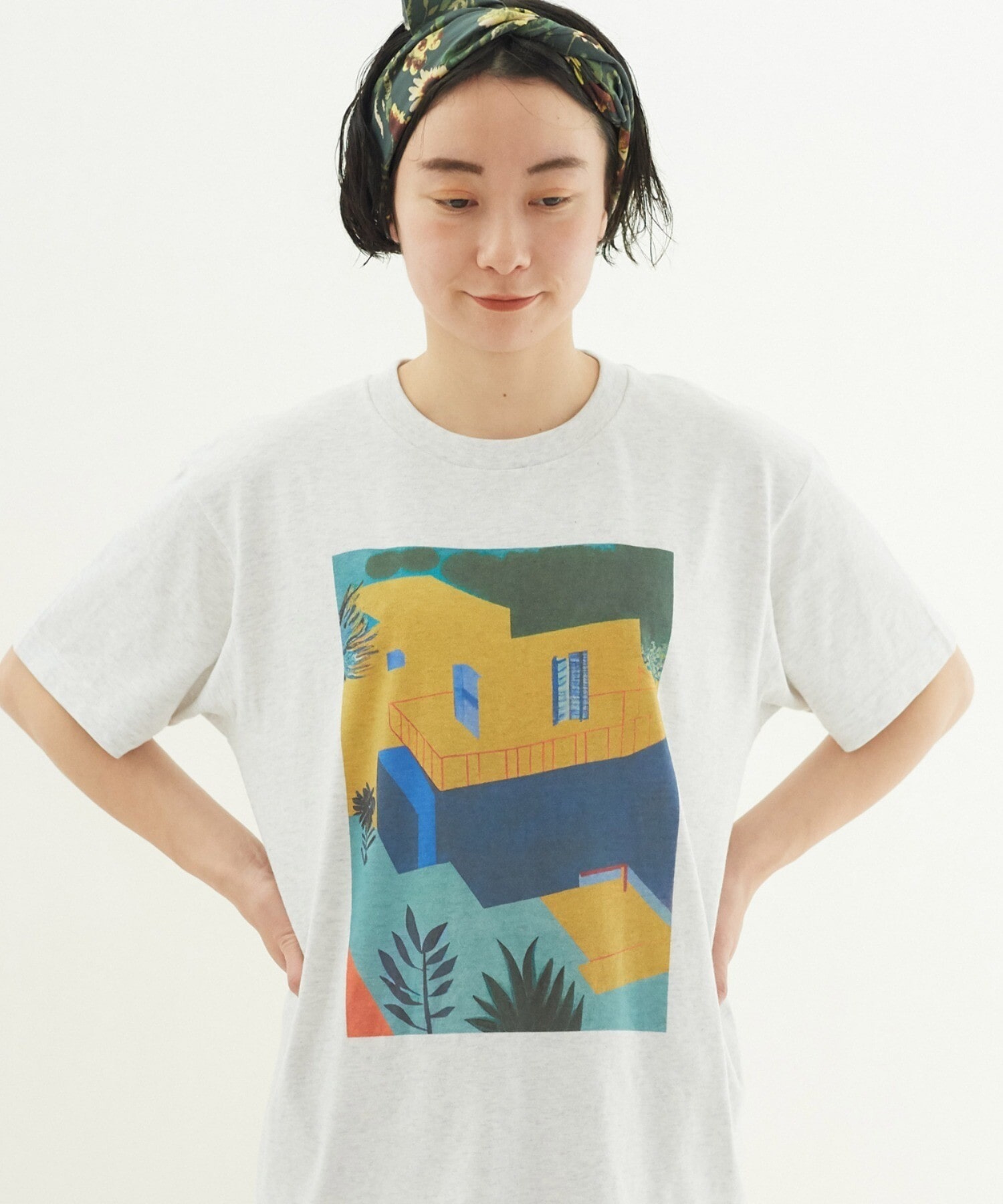 AMBIDEX Store コットン プリント Tシャツ(F ピンク): yuni