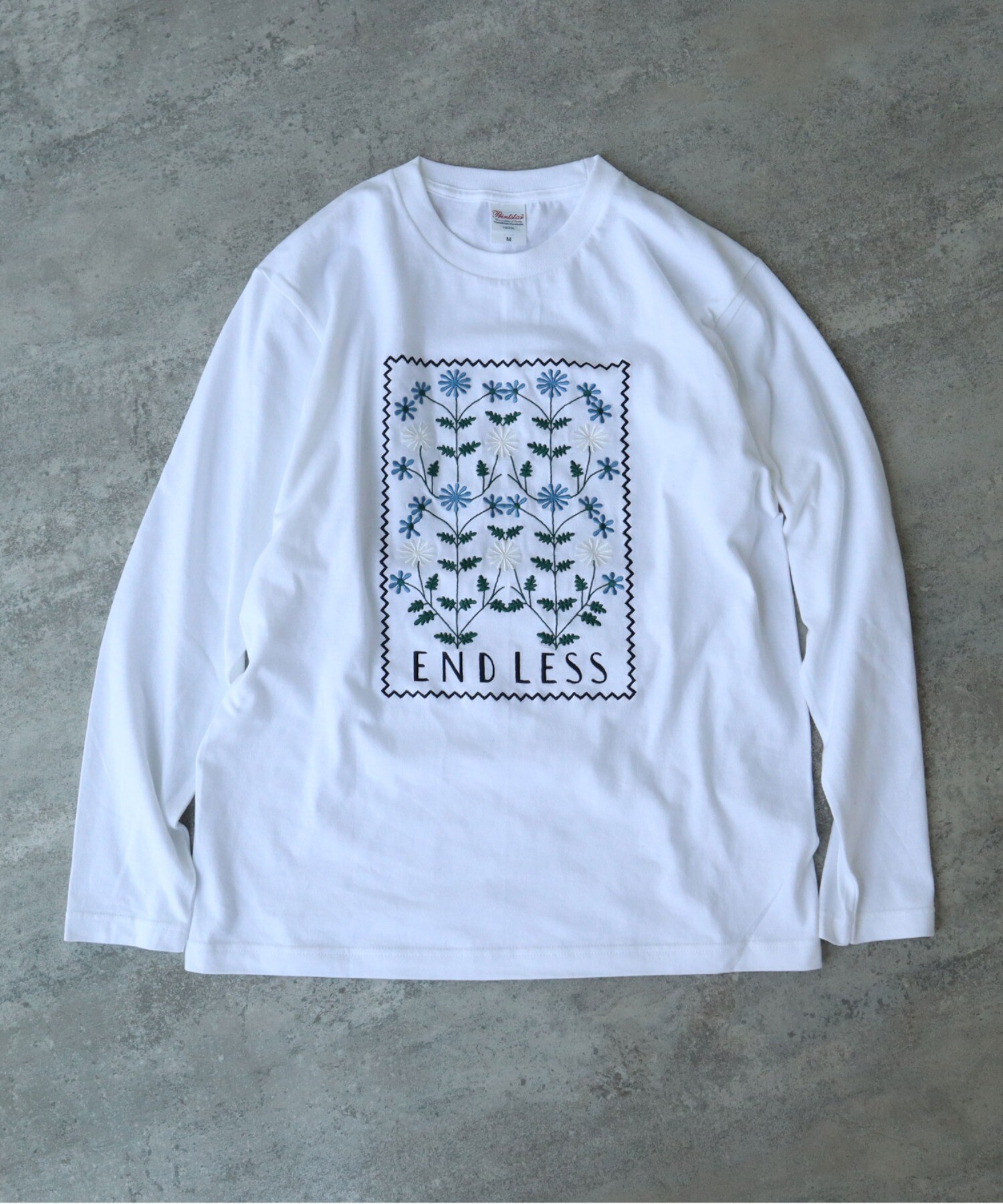 AMBIDEX Store ○【WEB限定】souvenir embroidery 長袖Tシャツ(F シロ