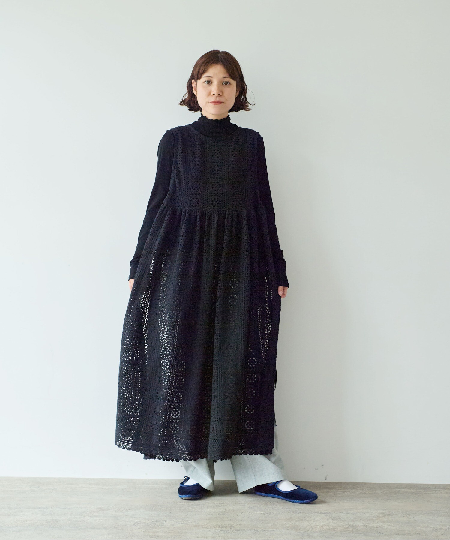 AMBIDEX Store ○コットンレース side open ワンピース(F アンティーク