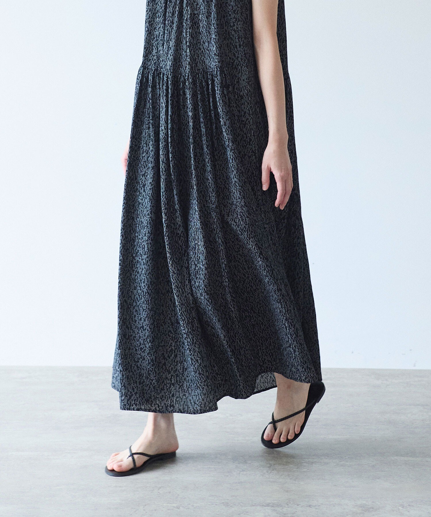 AMBIDEX Store Rayon/Cupra/cotton print tiered no sleeves