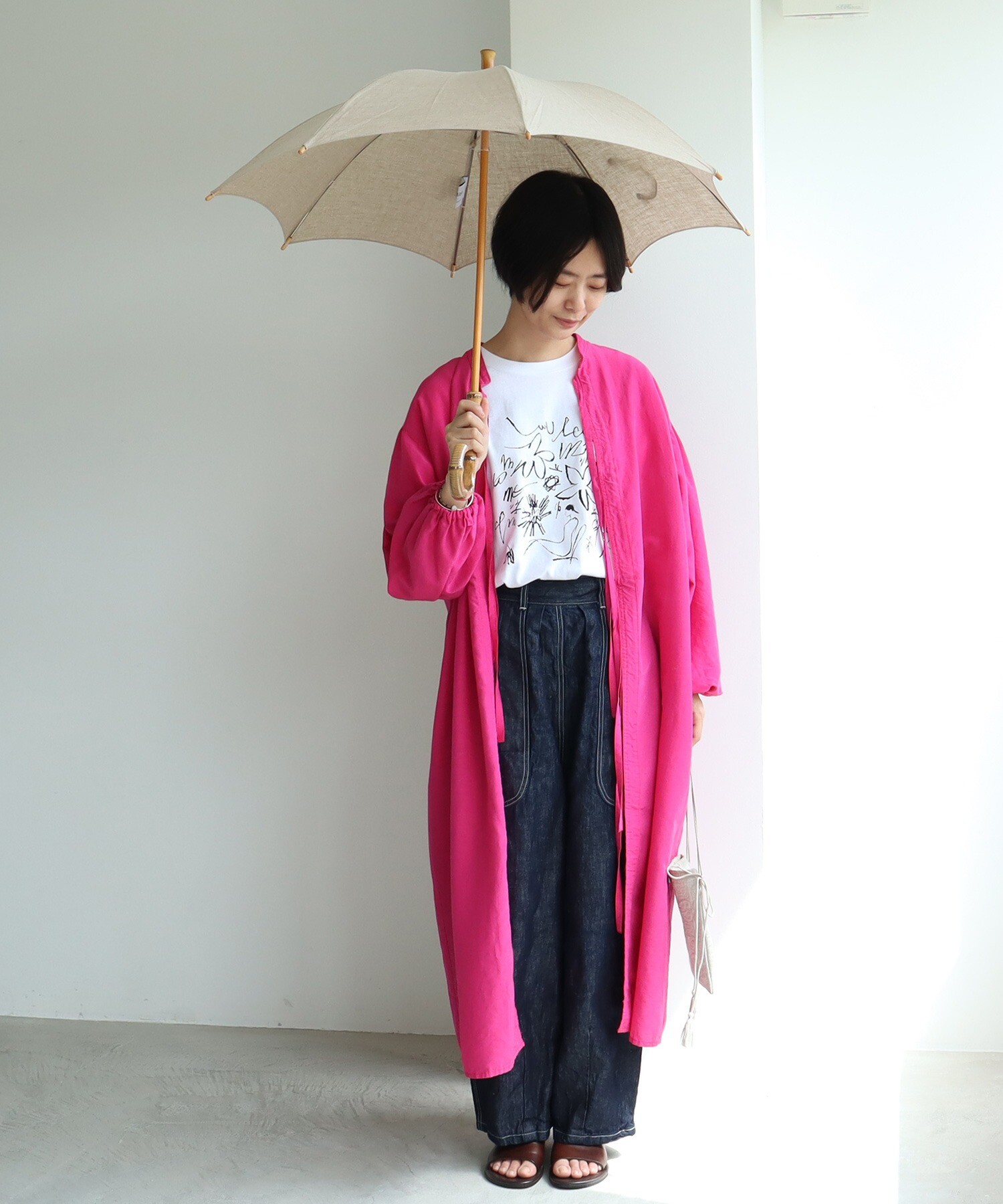 AMBIDEX Store Cotton/Linen denim work cocoon パンツ(S コン): yuni