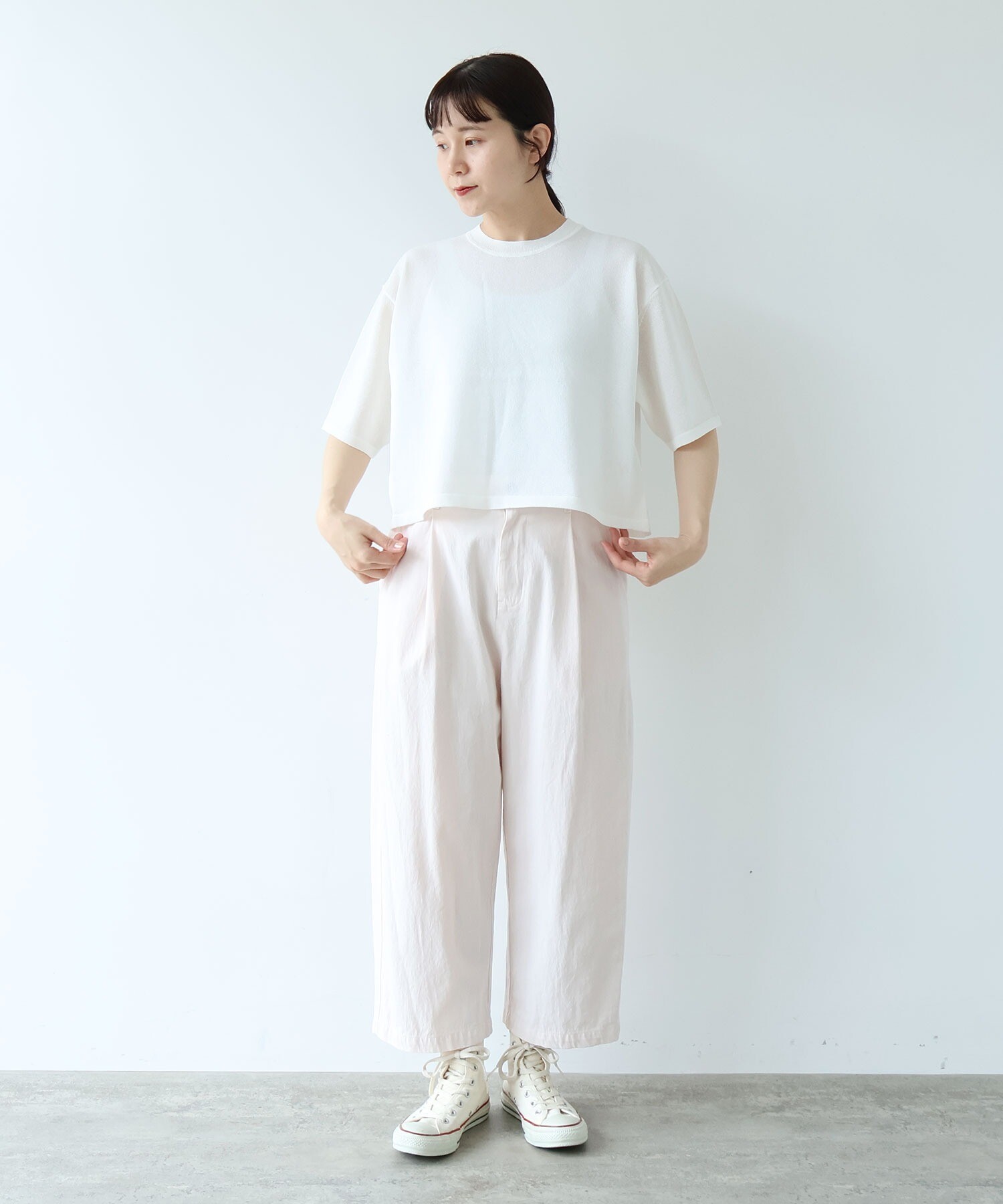 AMBIDEX Store 60/2強撚コットン バックゴムパンツ(F ピンク): yuni