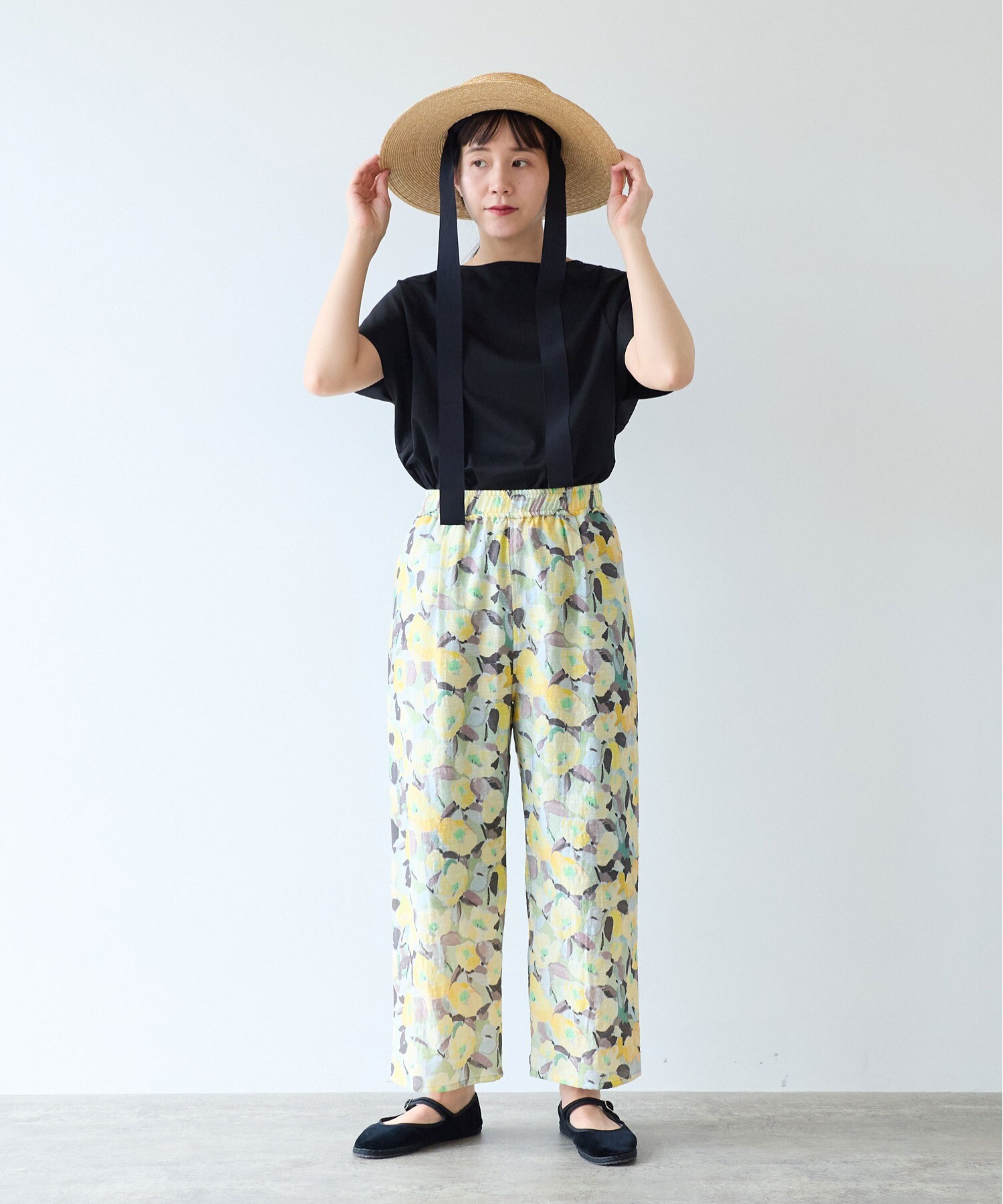 福袋安いいね半額ストア AMBIDEX Store 【予約販売】○水彩ハナプリントパンツ(F パンツ