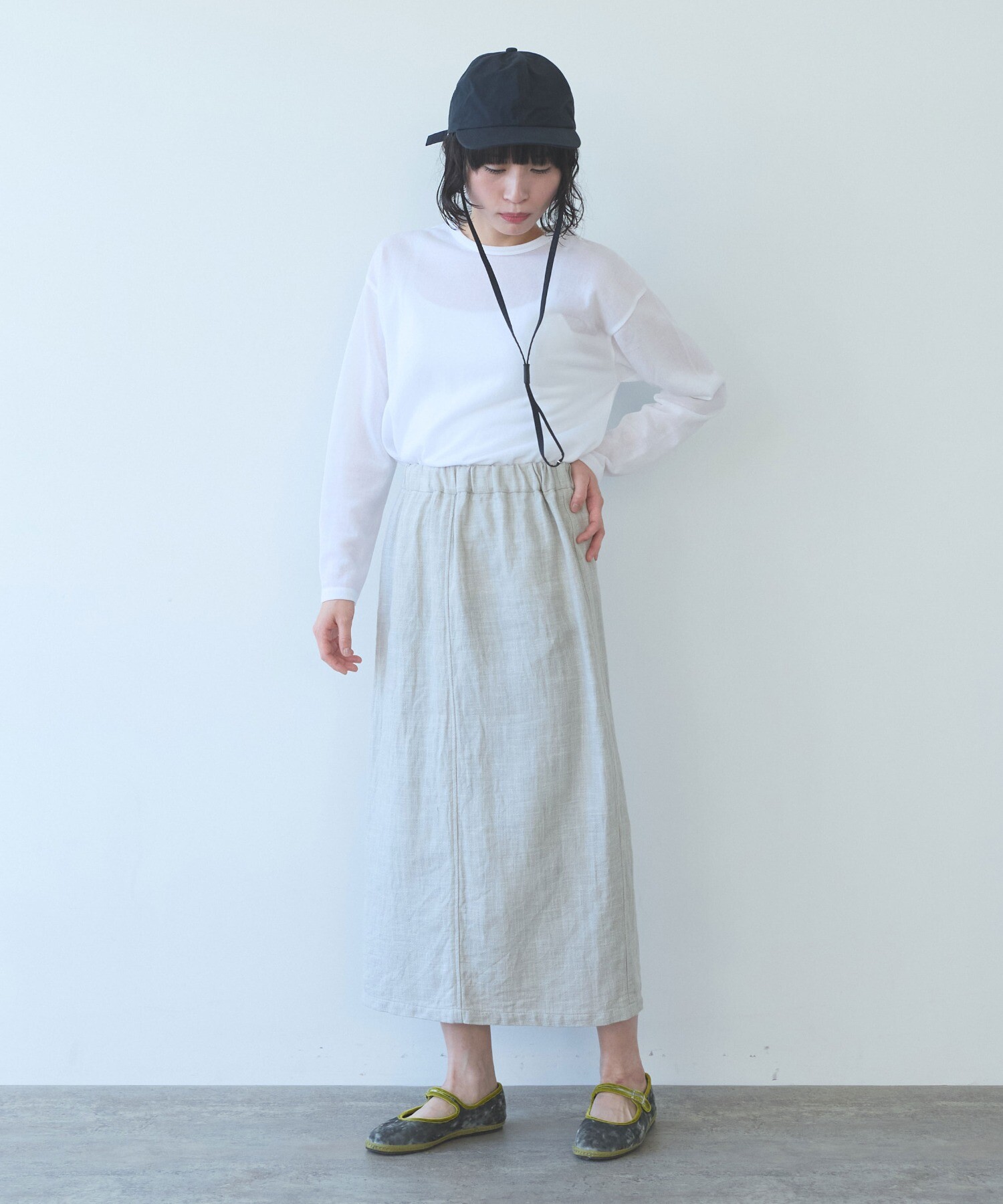 AMBIDEX Store 【予約販売】Hemp/C heringbone tight gum スカート(F