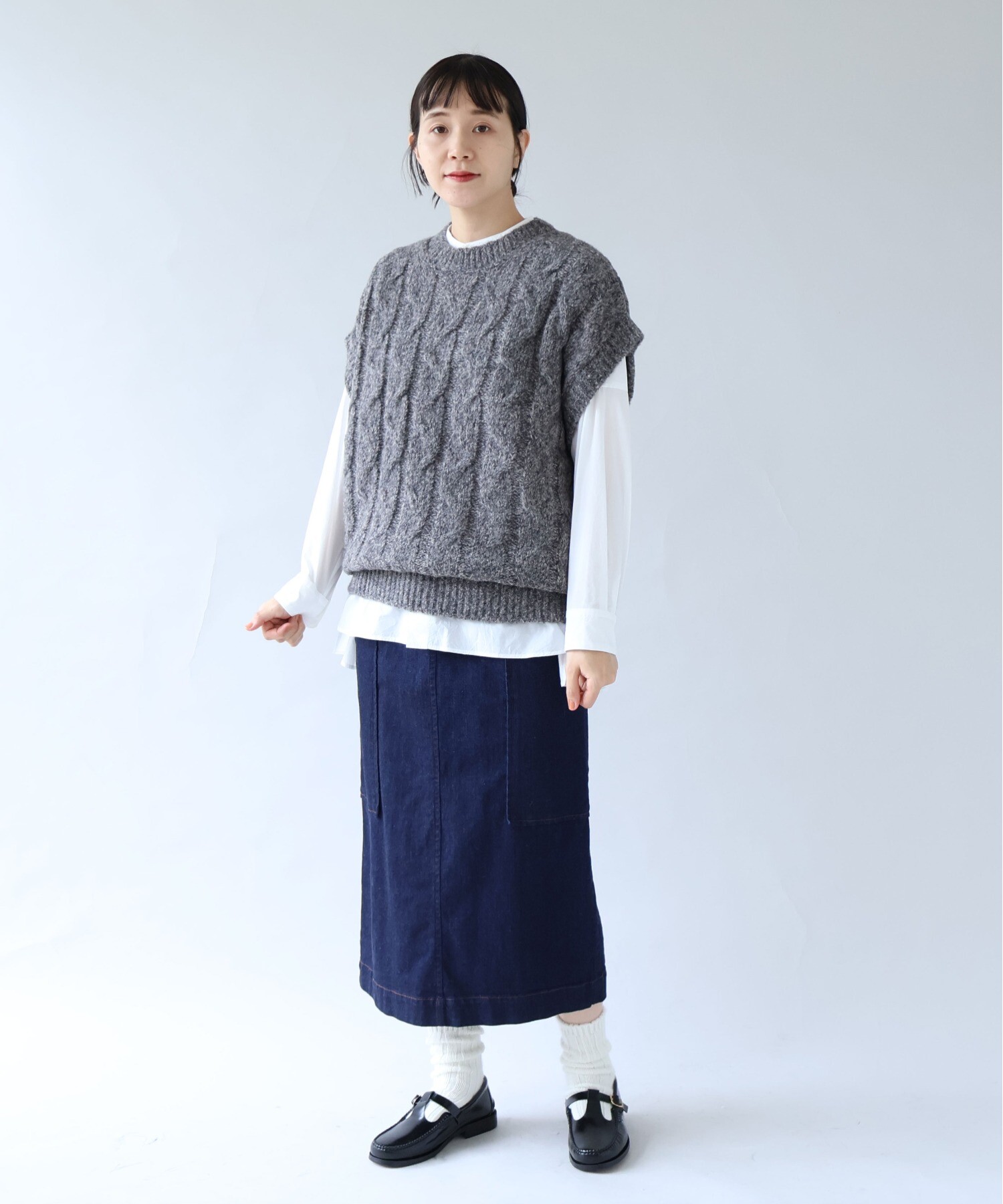 AMBIDEX Store △○≪WEB限定≫ムラ糸デニム タイトスカート(F コン): yuni