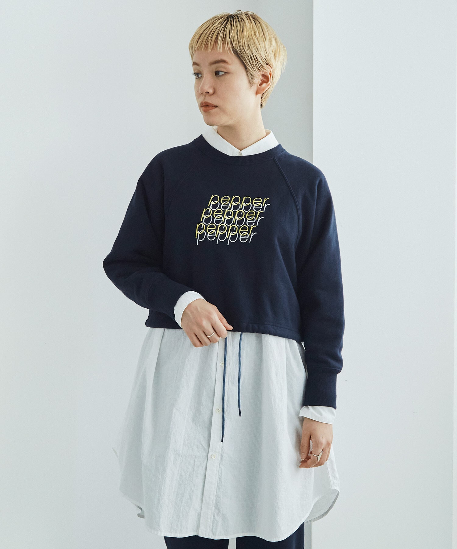 AMBIDEX Store △○30/8裏毛 pepper sweat(F NAVY): FLAT-cic-HATENA