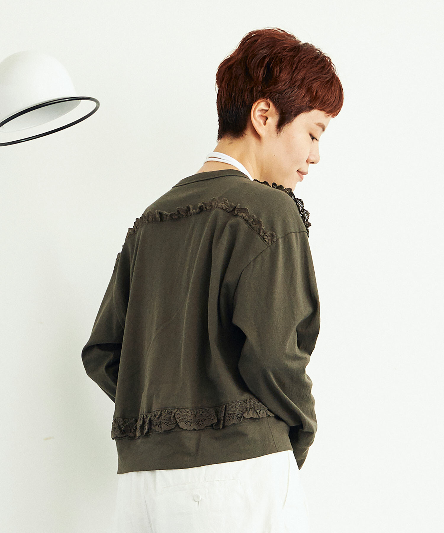 AMBIDEX Store ○cotton lace SHORT プルオーバー(F WHITE