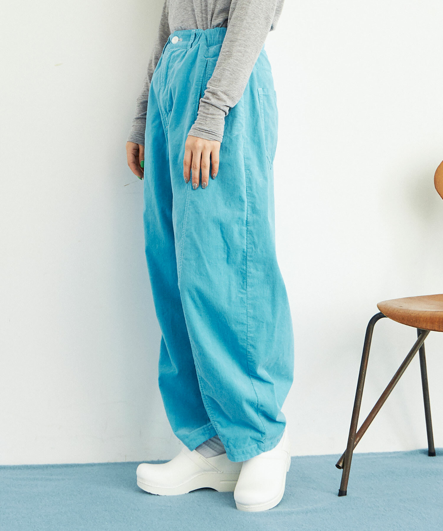 AMBIDEX Store 【予約販売】○スラブ別珍 製品染 CURVE パンツ(F SKY