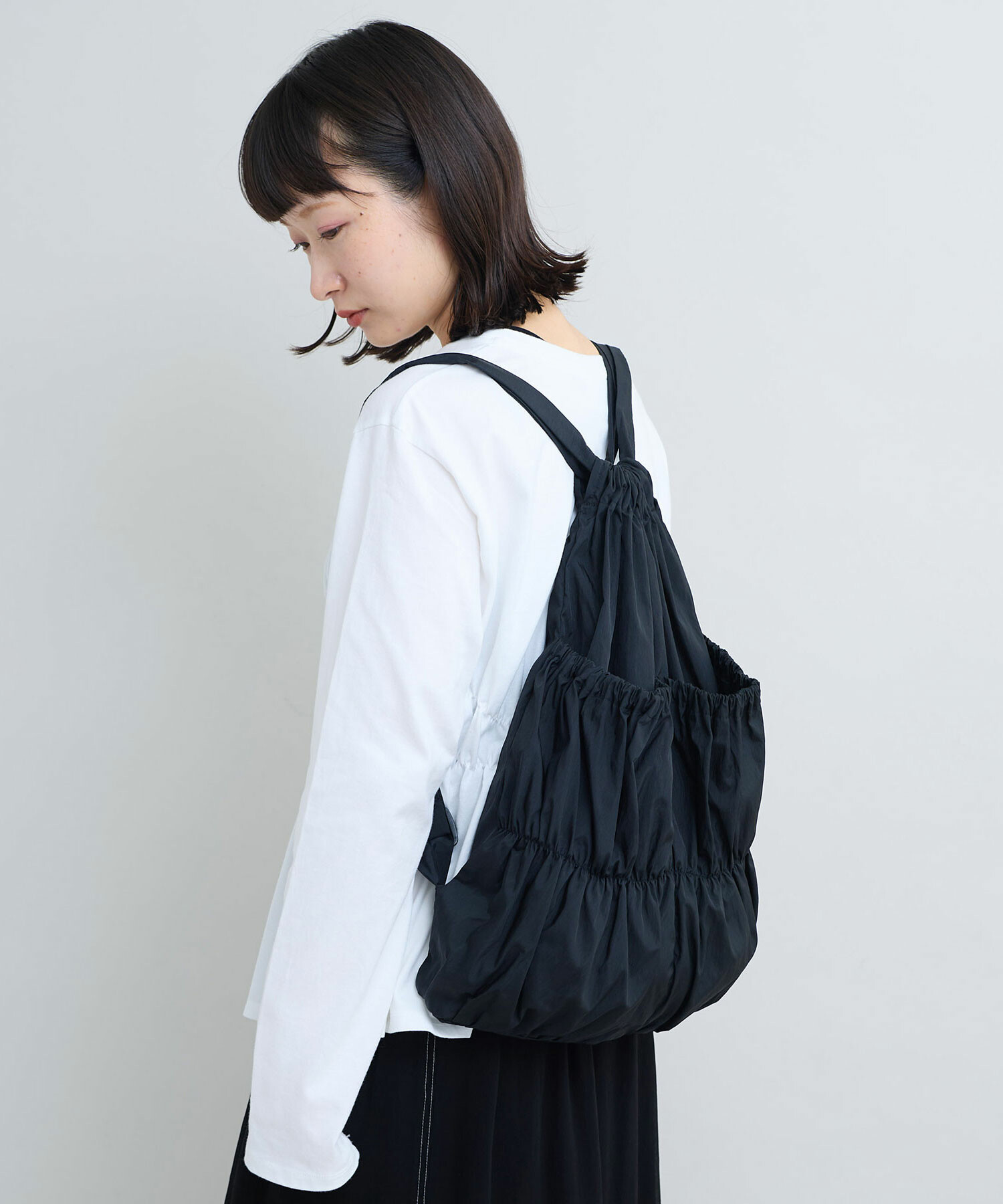 AMBIDEX Store ナイロンタフタ ナップサック(F クロ): iki