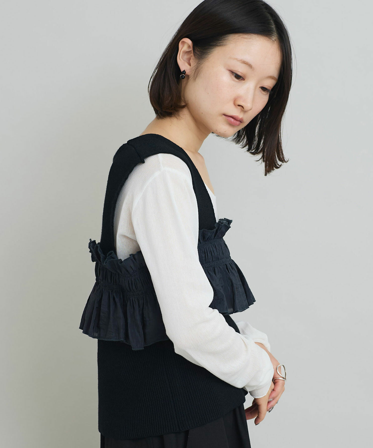 25SS】WOMEN プルーフプラスエコアルファ ニットベスト ネイビー