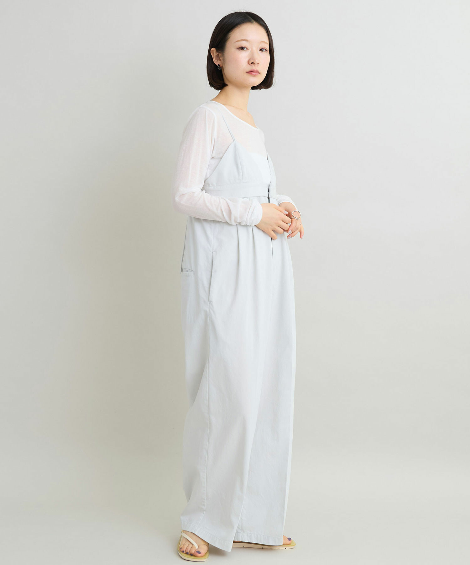 AMBIDEX Store 〇強撚ボイルラチネ キャミワイドオールインワン AMBIDEX Store 〇強撚ボイルラチネ キャミワイドオールインワン
