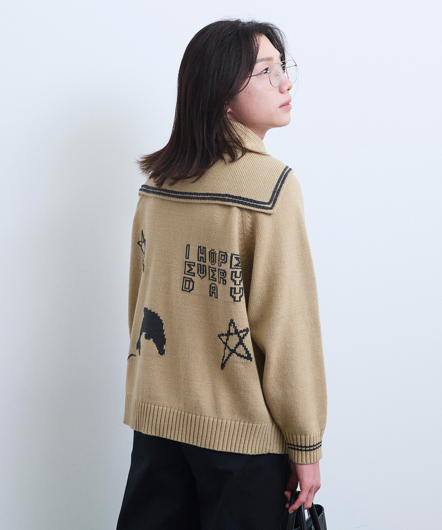 AMBIDEX Store 【予約販売】〇SAILOR COLLAR ニットブルゾン(F NAVY