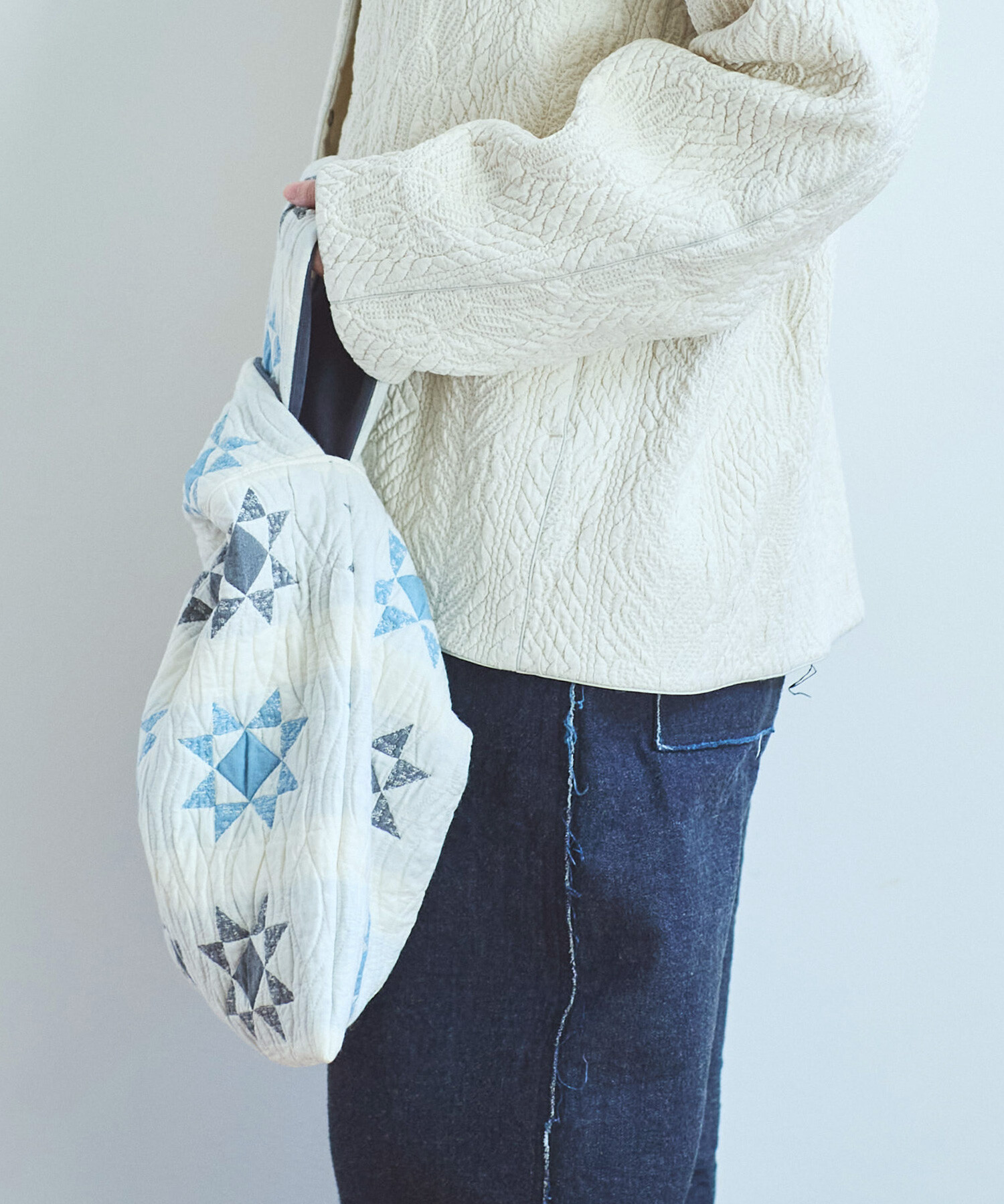 AMBIDEX Store 〇patchwork quilt jacquard ノットバッグ(F