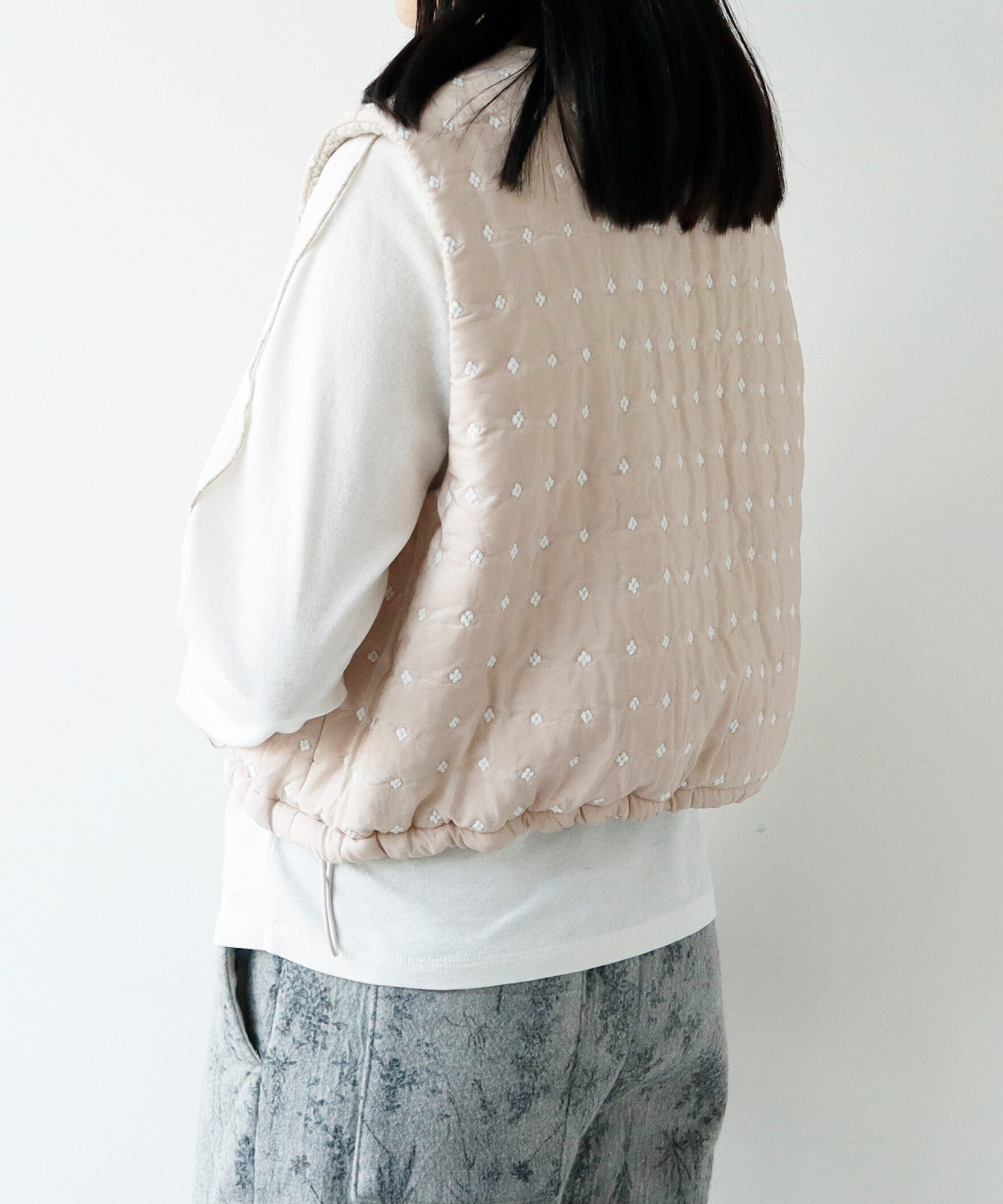 AMBIDEX Store 〇flower dot quilt jacquard ショートリバーシブル