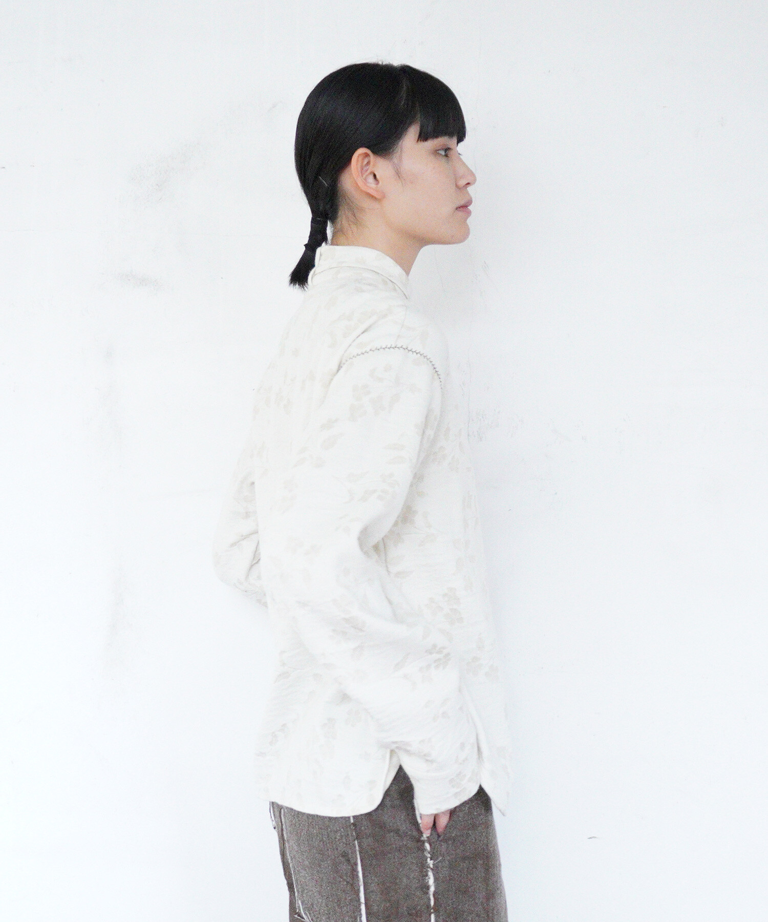 AMBIDEX Store 〇flower tale スタンドカラーブラウス(F キナリ): FLAT