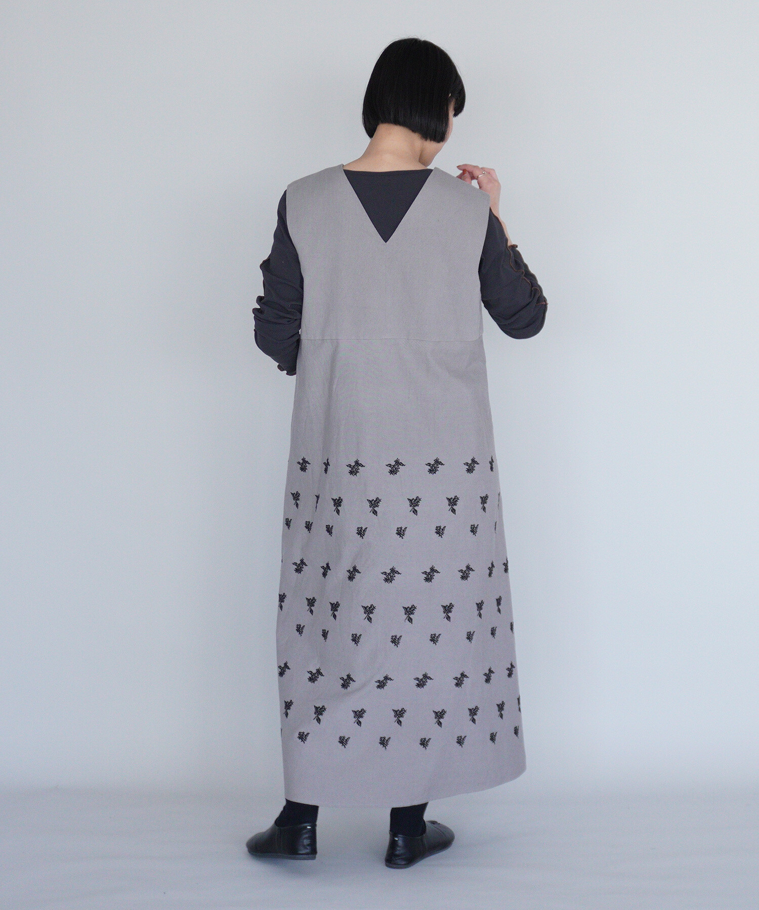 Lycoris.さま専用ページ AMBIDEX Store 〇金木犀 embroidery ジャンパースカート(F グレー