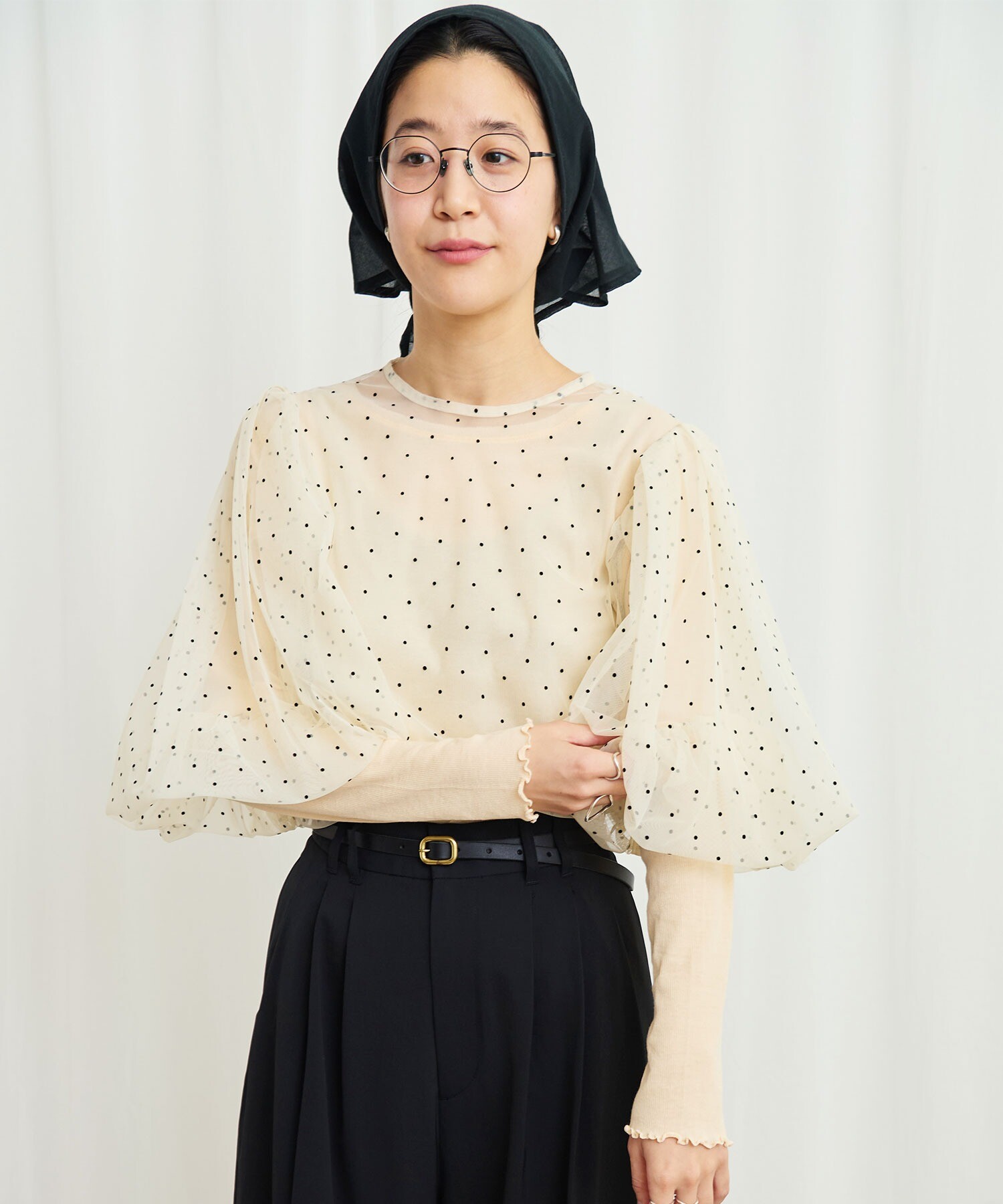 AMBIDEX Store ○DOT tulle blouse(F クロ): l'atelier du savon