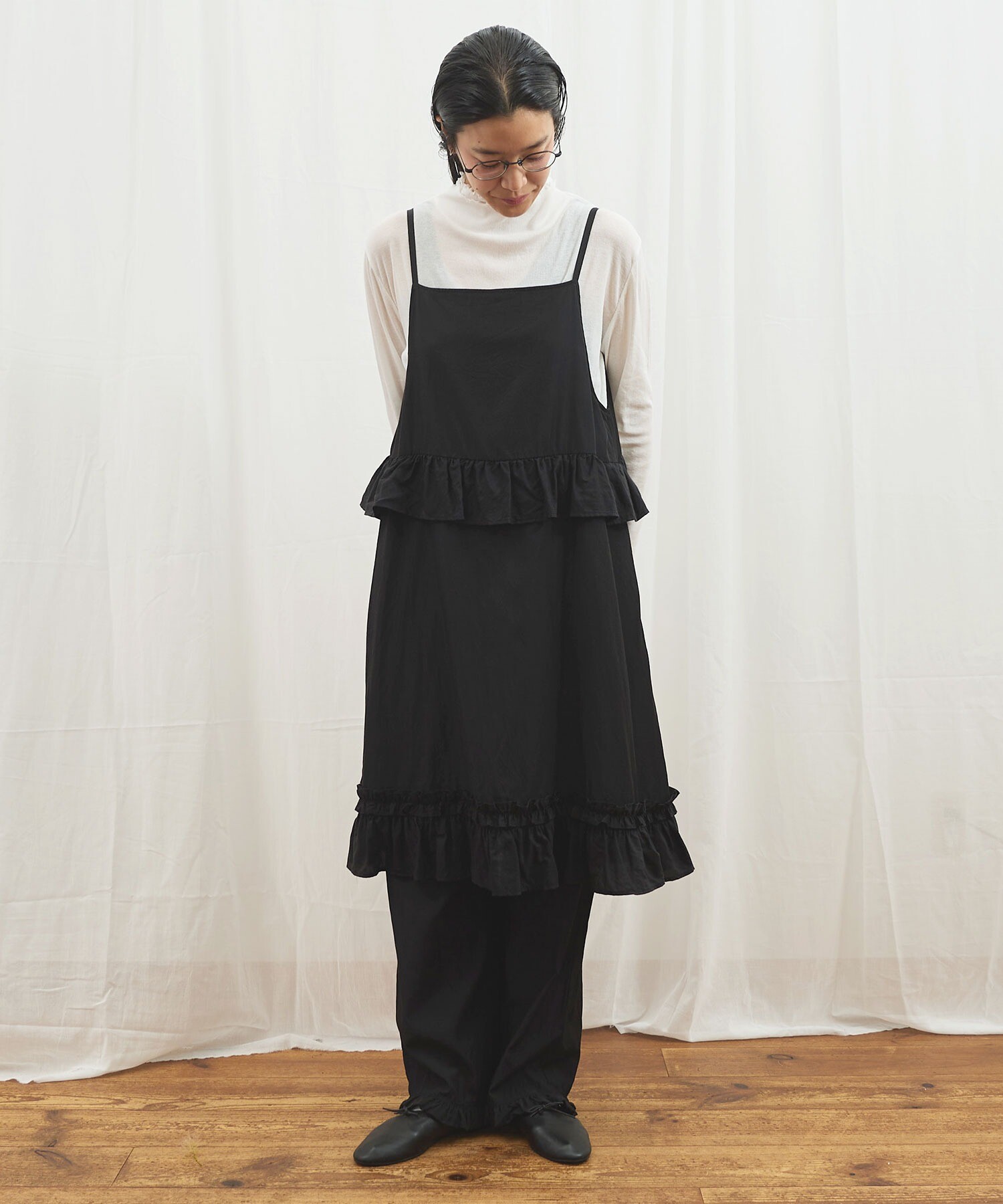 AMBIDEX Store 【予約販売】〇CottonCupra twill mini dress(F クロ