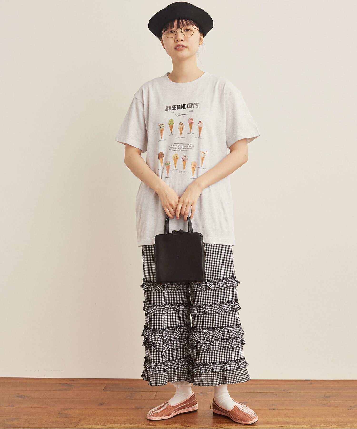 AMBIDEX Store ○DECO gingham パンツ(F off×black): l'atelier du savon