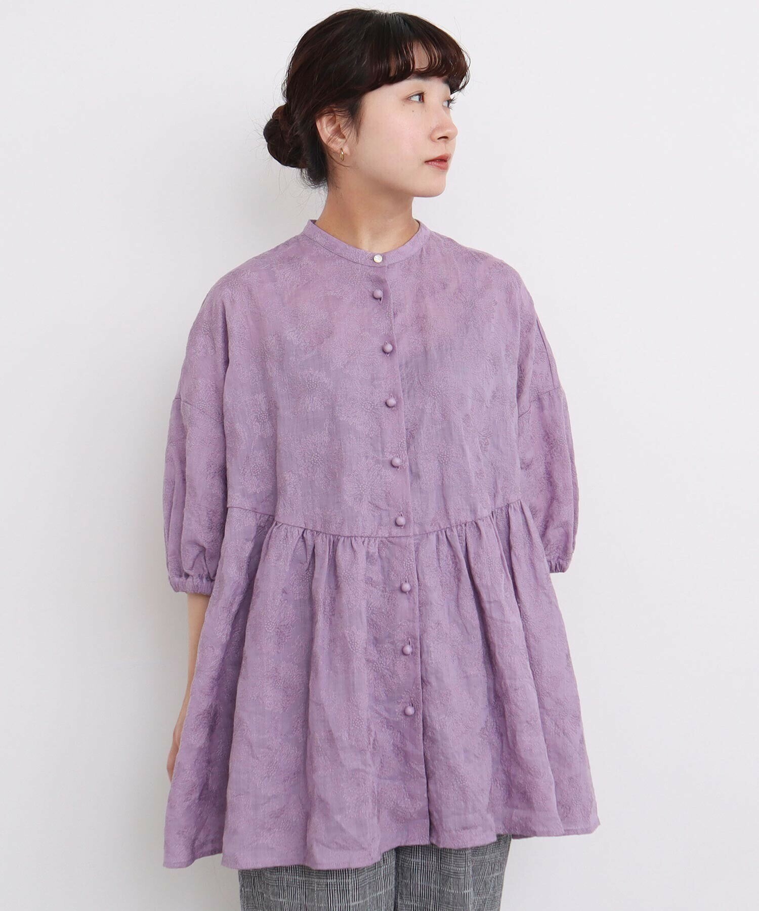 AMBIDEX Store 【予約販売】〇線画のお花ラミー刺繍 まる AMBIDEX Store 【予約販売】〇線画のお花ラミー刺繍 まる