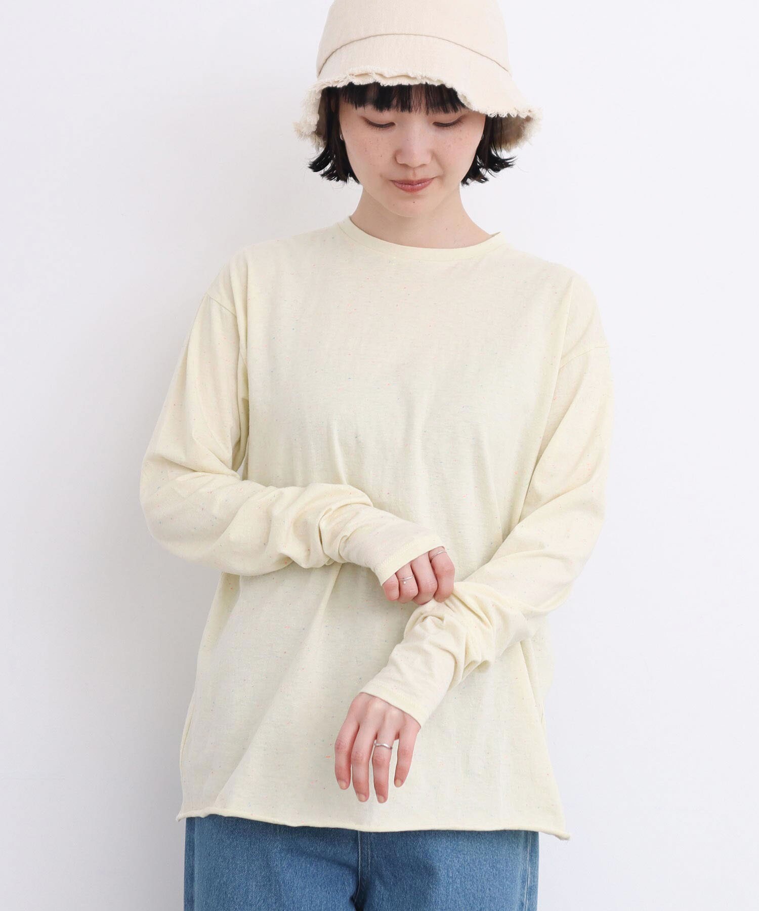 AMBIDEX Store 【予約販売】〇カラフルネップ天竺 くしゅ袖T