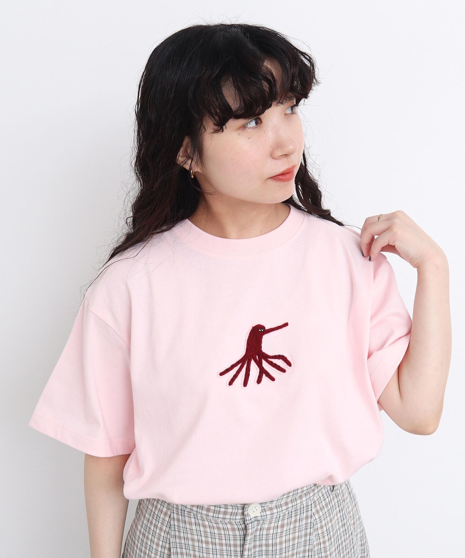 AMBIDEX Store 海の生物 さがら刺繍Tシャツ(F ピンク): l