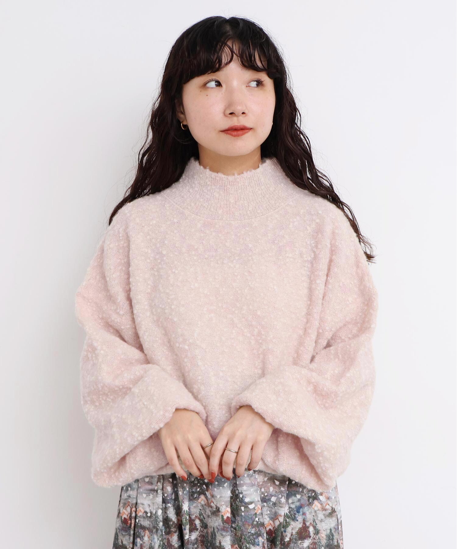 AMBIDEX Store 〇きらっとしたニット ハイネックプルオーバー(F