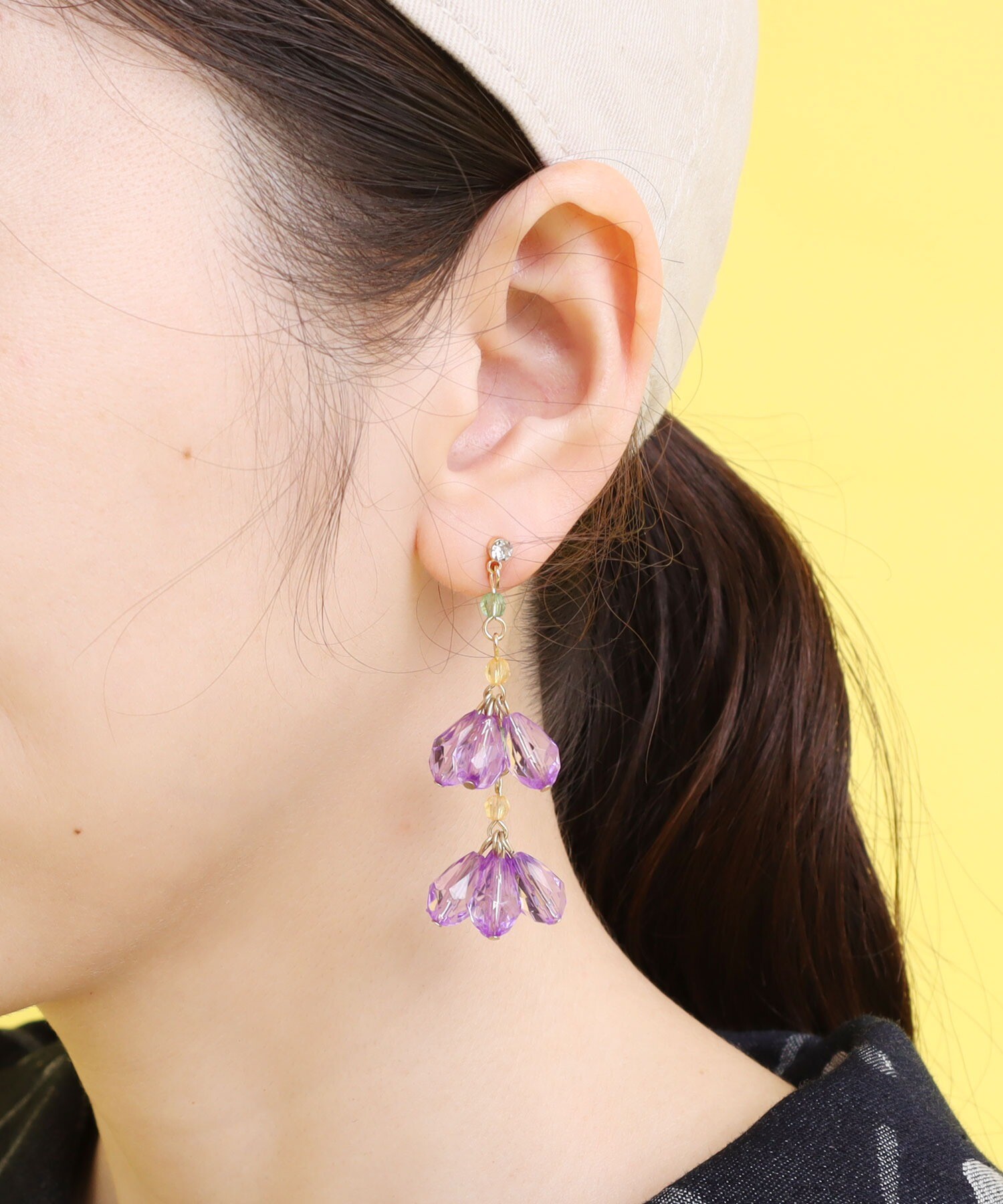 P126】手染めビーズ ハンドメイド ピアス 【ヘアアクセ×】 ピアス 70