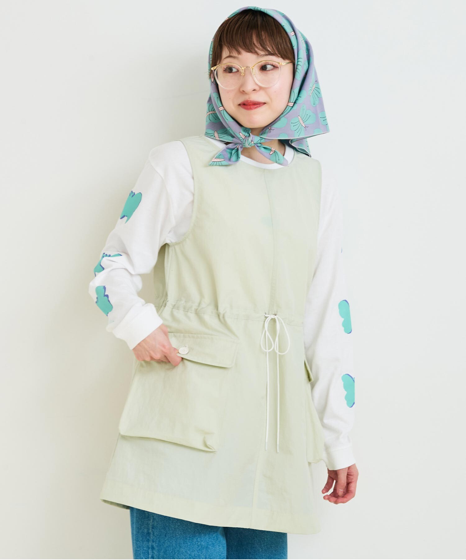 AMBIDEX Store ○Nylon dyed tusser ミニワンピ(F グリーン): l