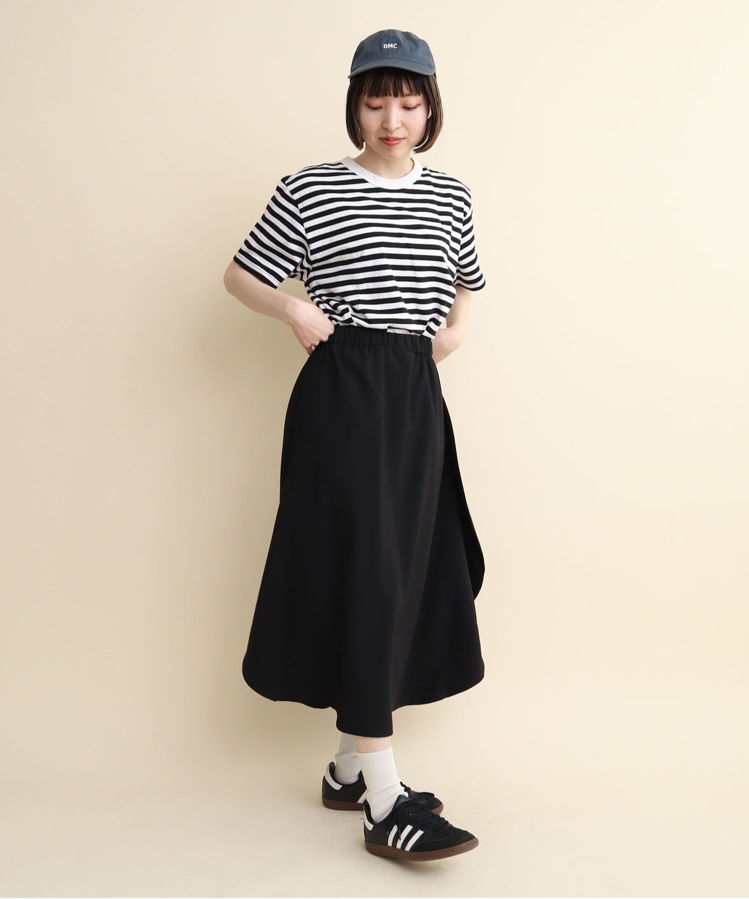 AMBIDEX Store 【予約販売】△○BLACK full moon skirt(F クロ): l 
