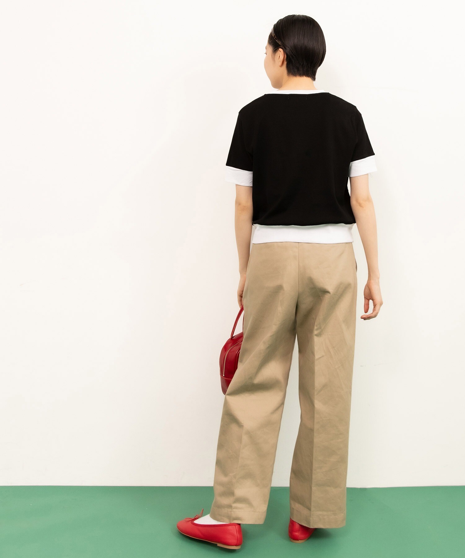 AMBIDEX Store △連シルフライス バイカラーTシャツ(F サックス AMBIDEX Store △連シルフライス バイカラーTシャツ(F サックス
