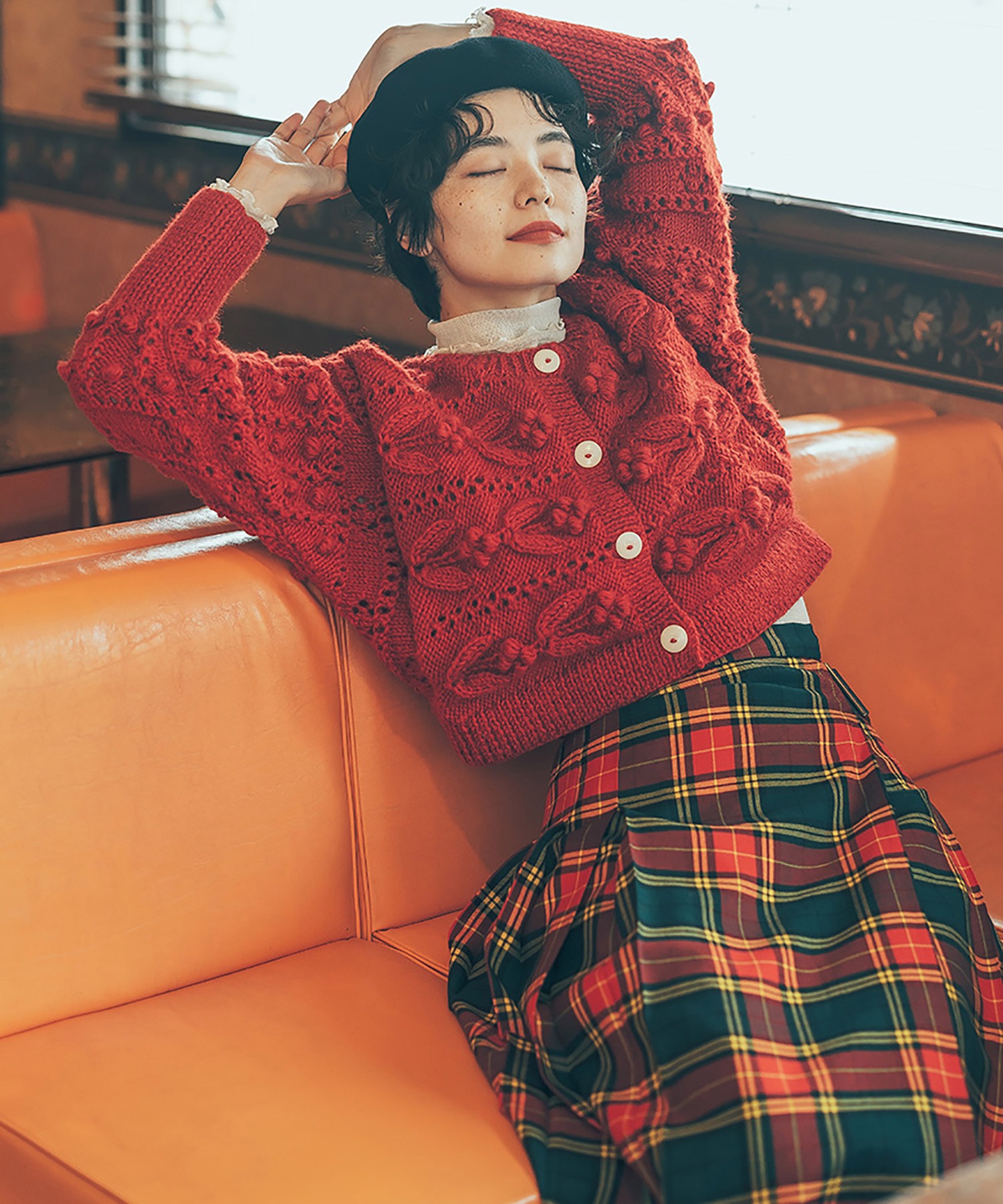 ★SALE★ネパールギルボックス もよう編みショートカーディガン CHILD WOMAN（チャイルドウーマン） カーディガン ネパールギル