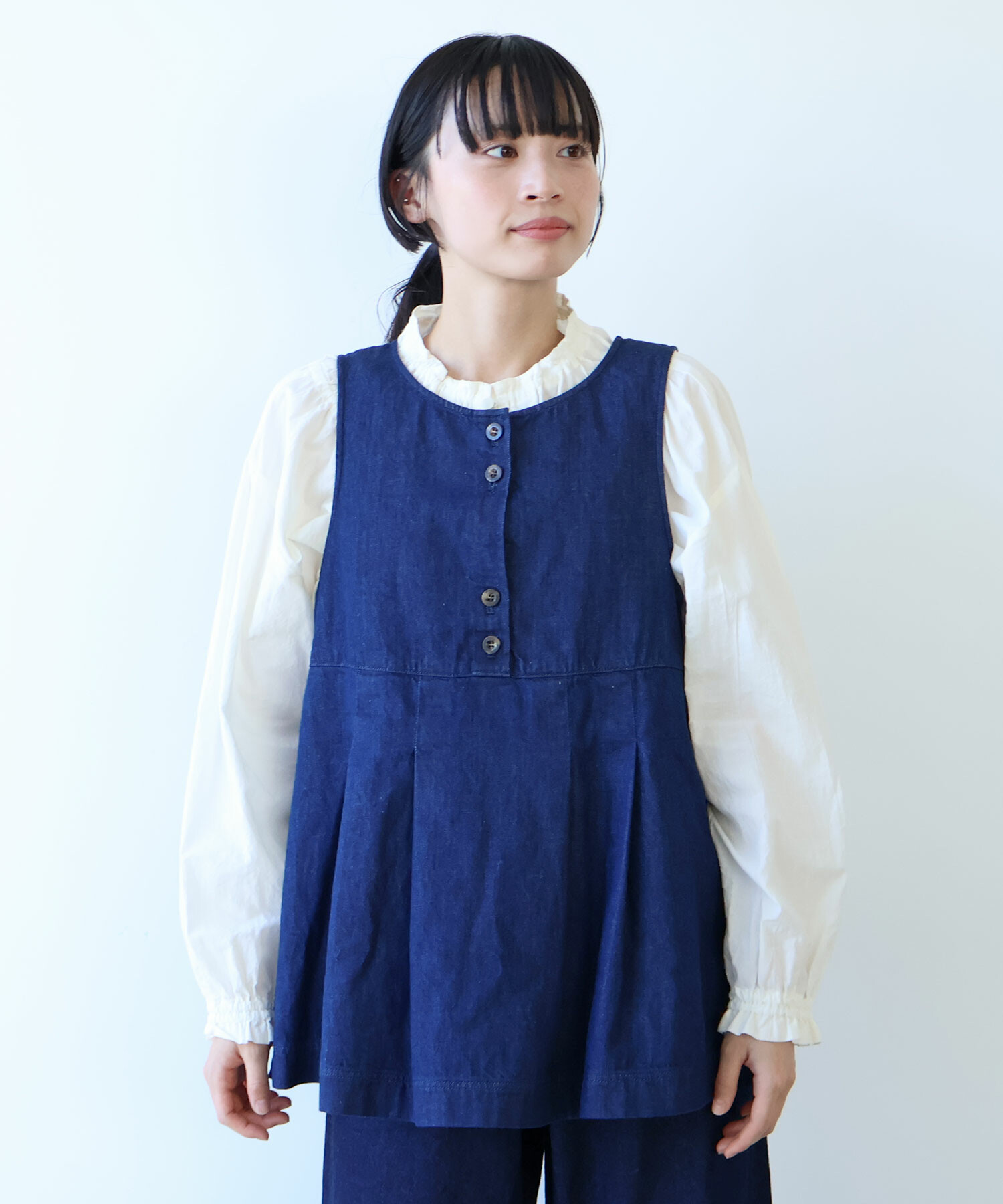 AMBIDEX Store △〇 8oz ムラ糸デニム ベスト(F コン): bulle de savon