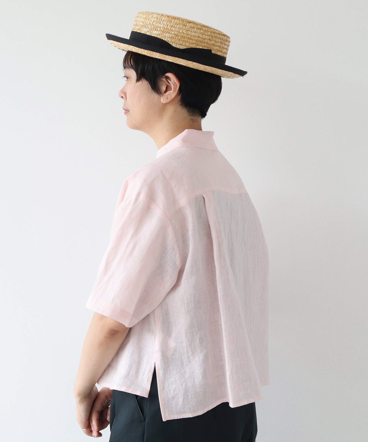 AMBIDEX Store △○60s フレンチリネン boy shirt(F チャ): bulle de savon