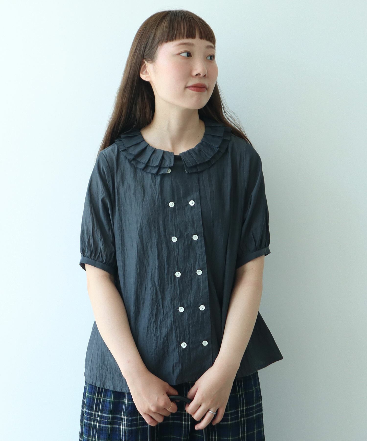 AMBIDEX Store ○ コットン / キュプラ ローンIBK 半袖 bebe ブラウス