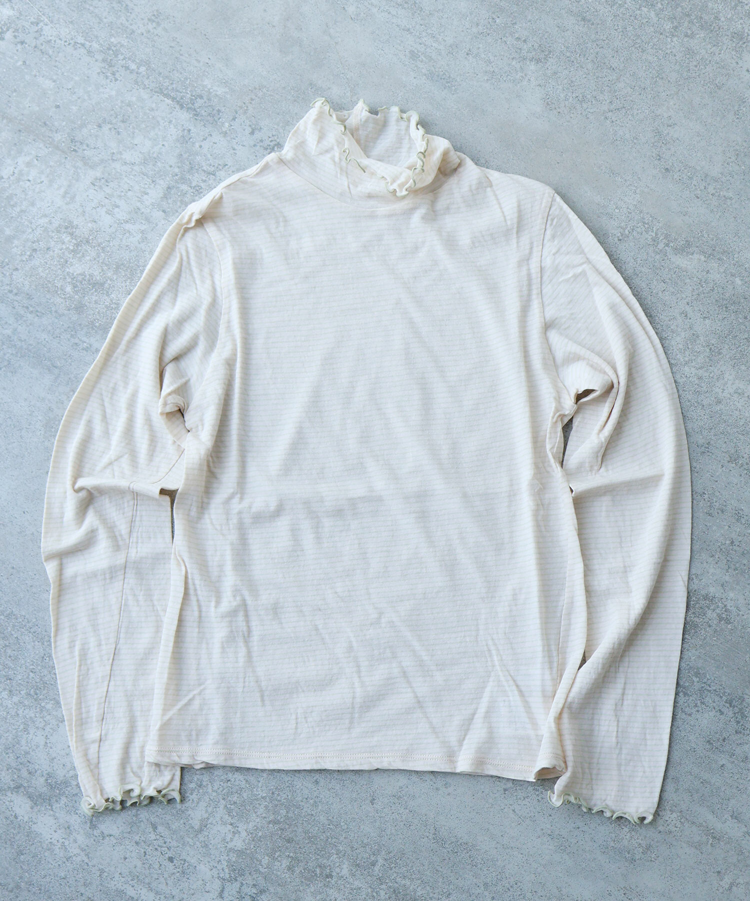 AMBIDEX Store ○ 60/-×60/- ボーダー ハイネックプルオーバー(F シロ