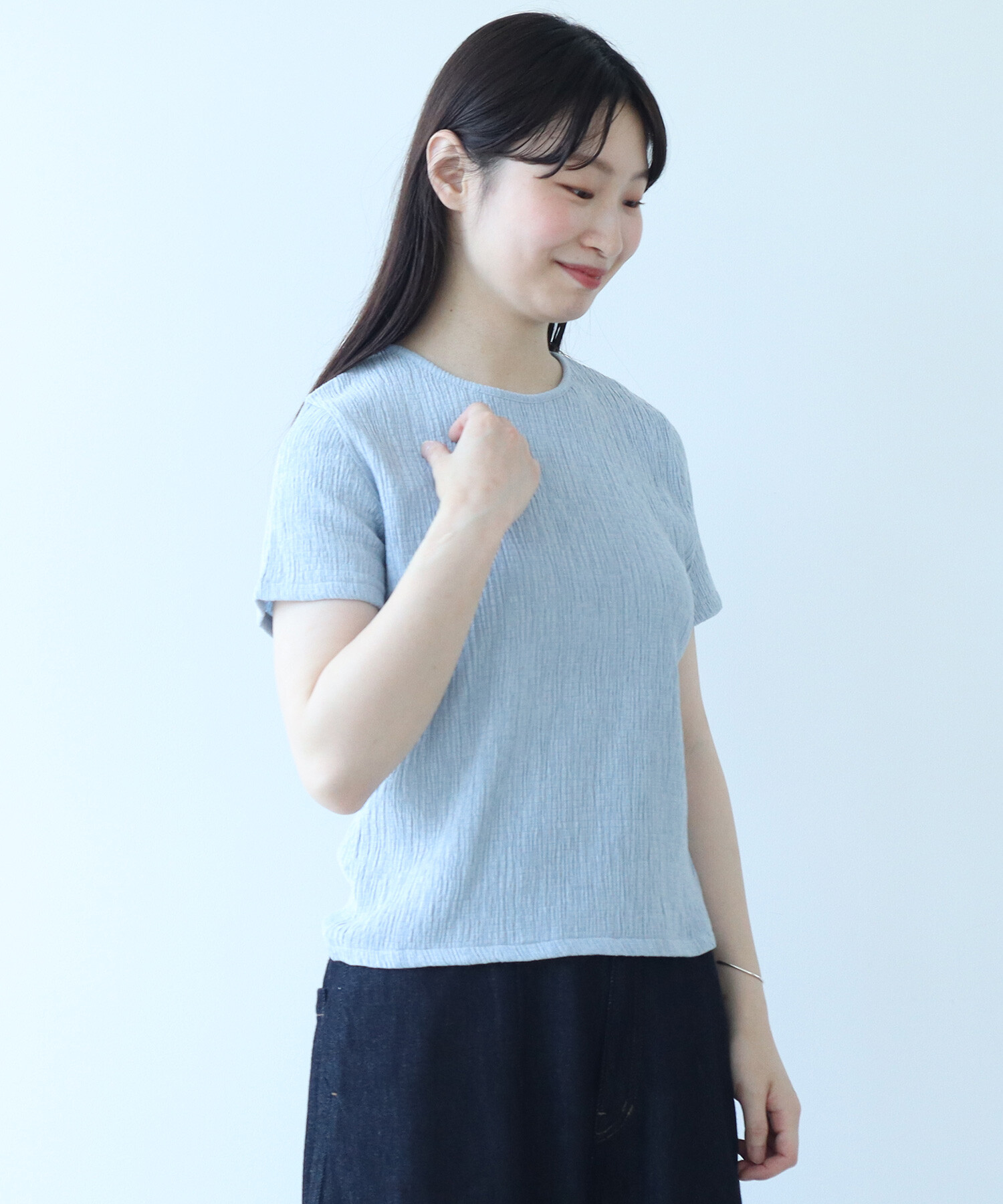 AMBIDEX Store コットン / ポリエステル シャーリング 半袖プル