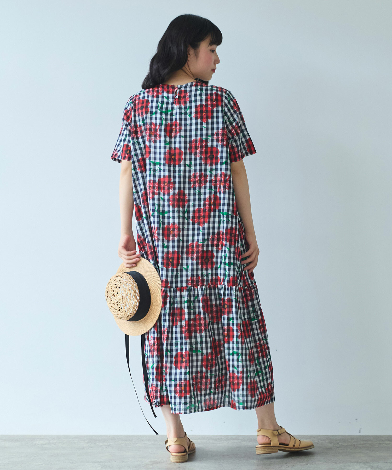 AMBIDEX Store 〇 suisai hana プリント ワンピース(F アオ