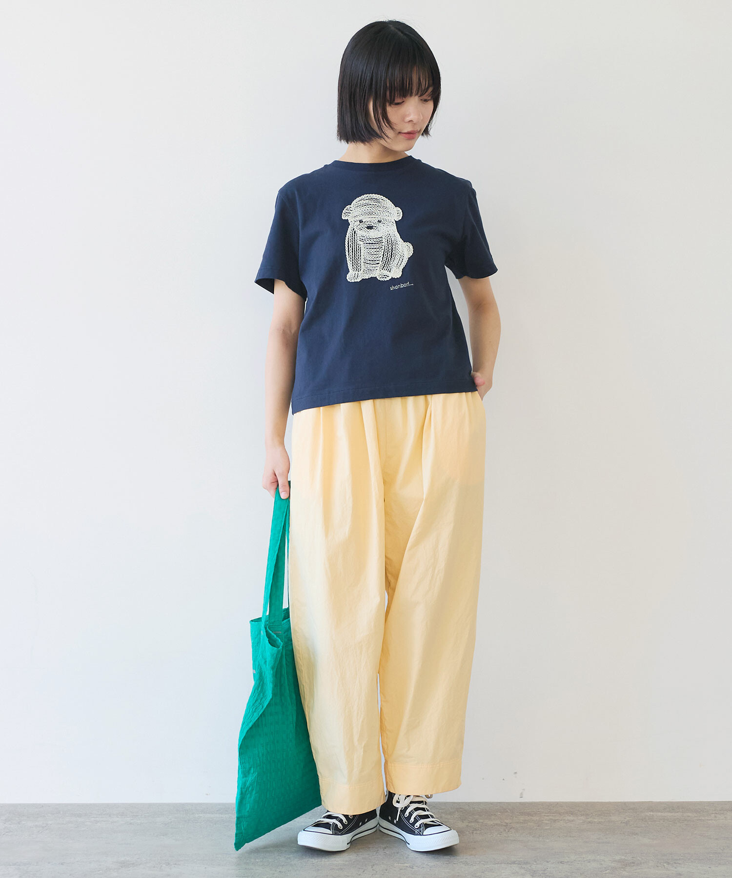 AMBIDEX イエロー ボリュームパンツ AMBIDEX Store △○コットンツイル ボリュームパンツ(F イエロー