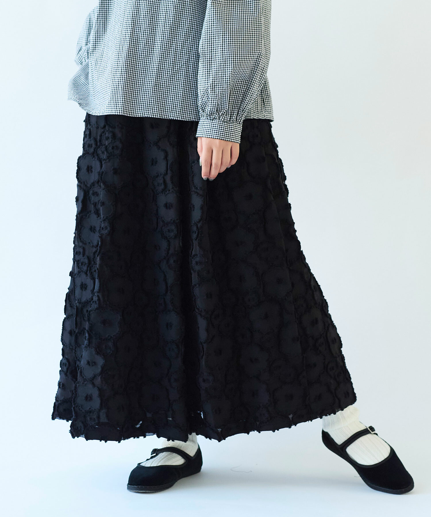 20-60代からのファッション通販  AMBIDEX Store タックスカート(F ジャカード hana 〇fusafusa パンツ