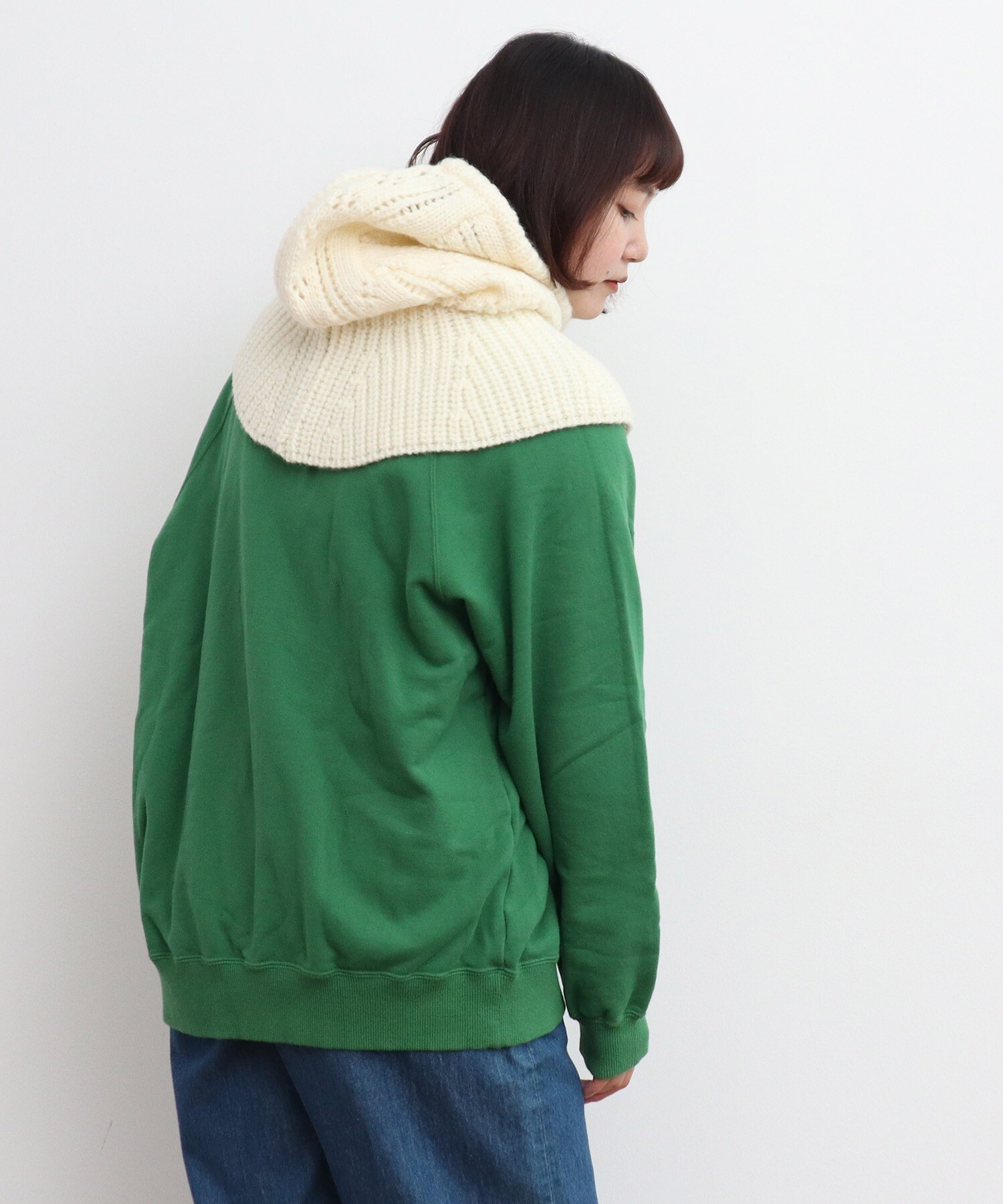 AMBIDEX Store ○1/3Wool 透かし編み フード(F キナリ): CHILD WOMAN