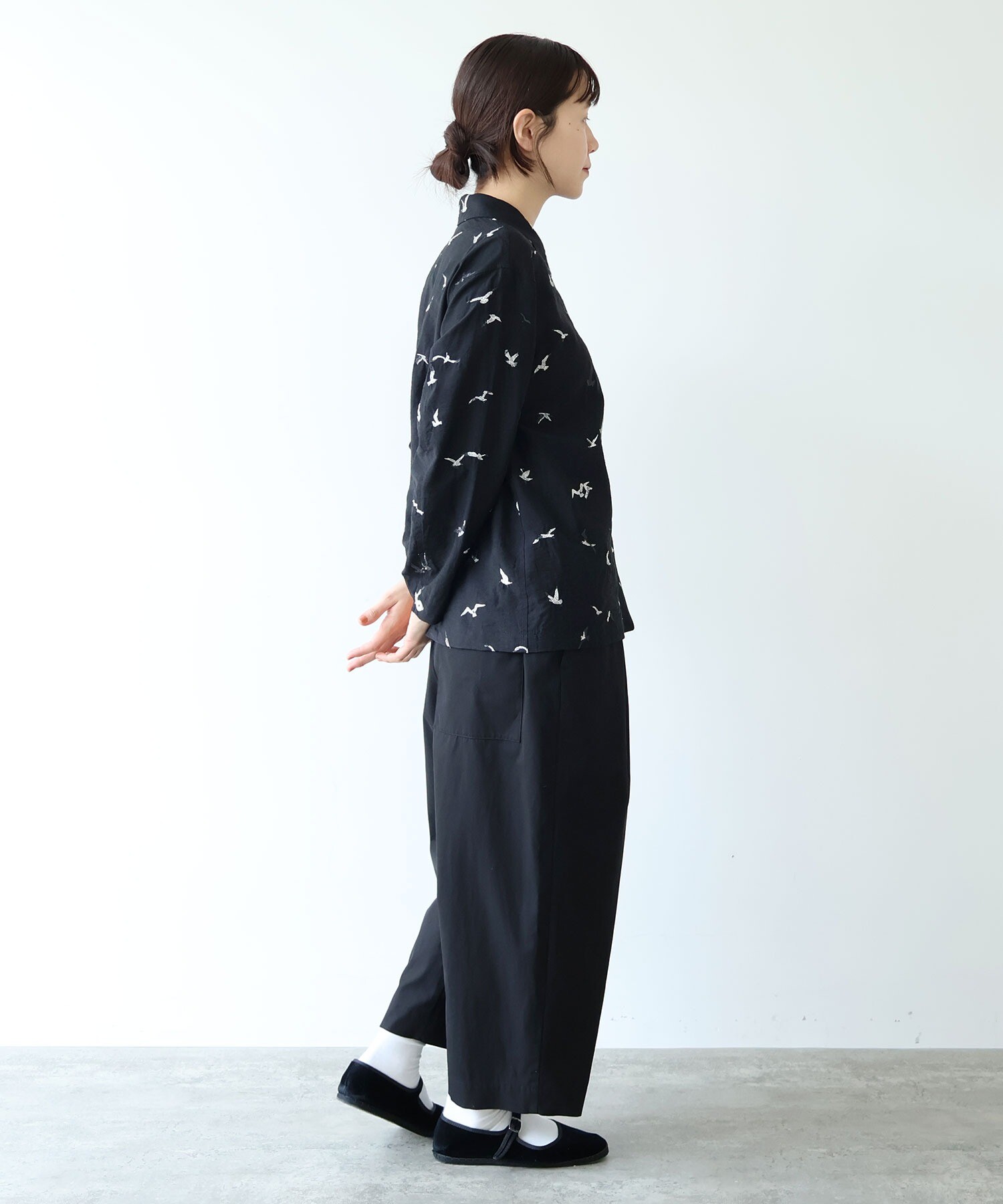 AMBIDEX Store ○bird刺繍 haori ブラウス(F クロ): yuni