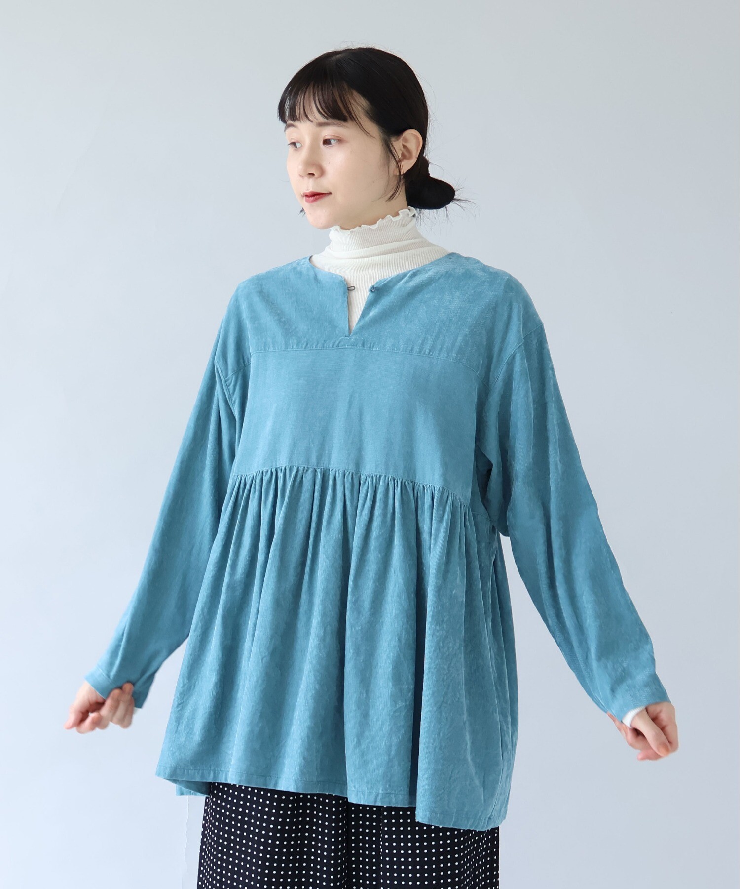 AMBIDEX Store ○シャンブレーコールタックシャツ2wayチュニック