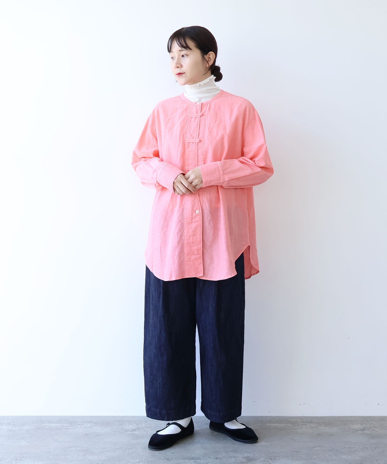 AMBIDEX Store ○コットンキュプラリネンチュニックシャツ(F キナリ): yuni