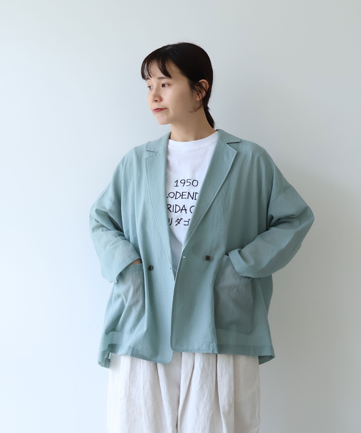 AMBIDEX Store sheer summer Wool-Polyester Voil tailored ジャケット