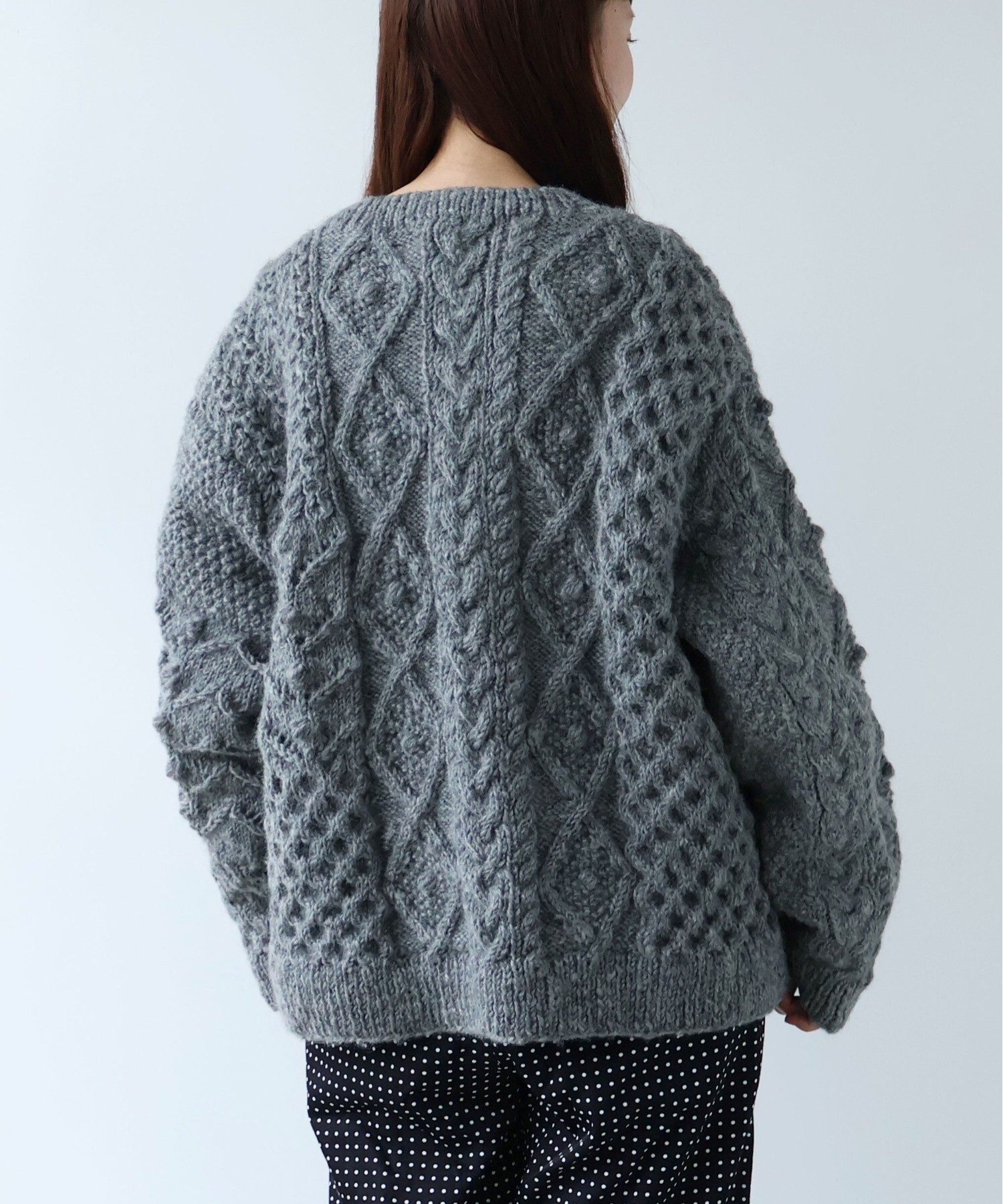 AMBIDEX Store ネパールハンドニット プルオーバー(F グレー): yuni