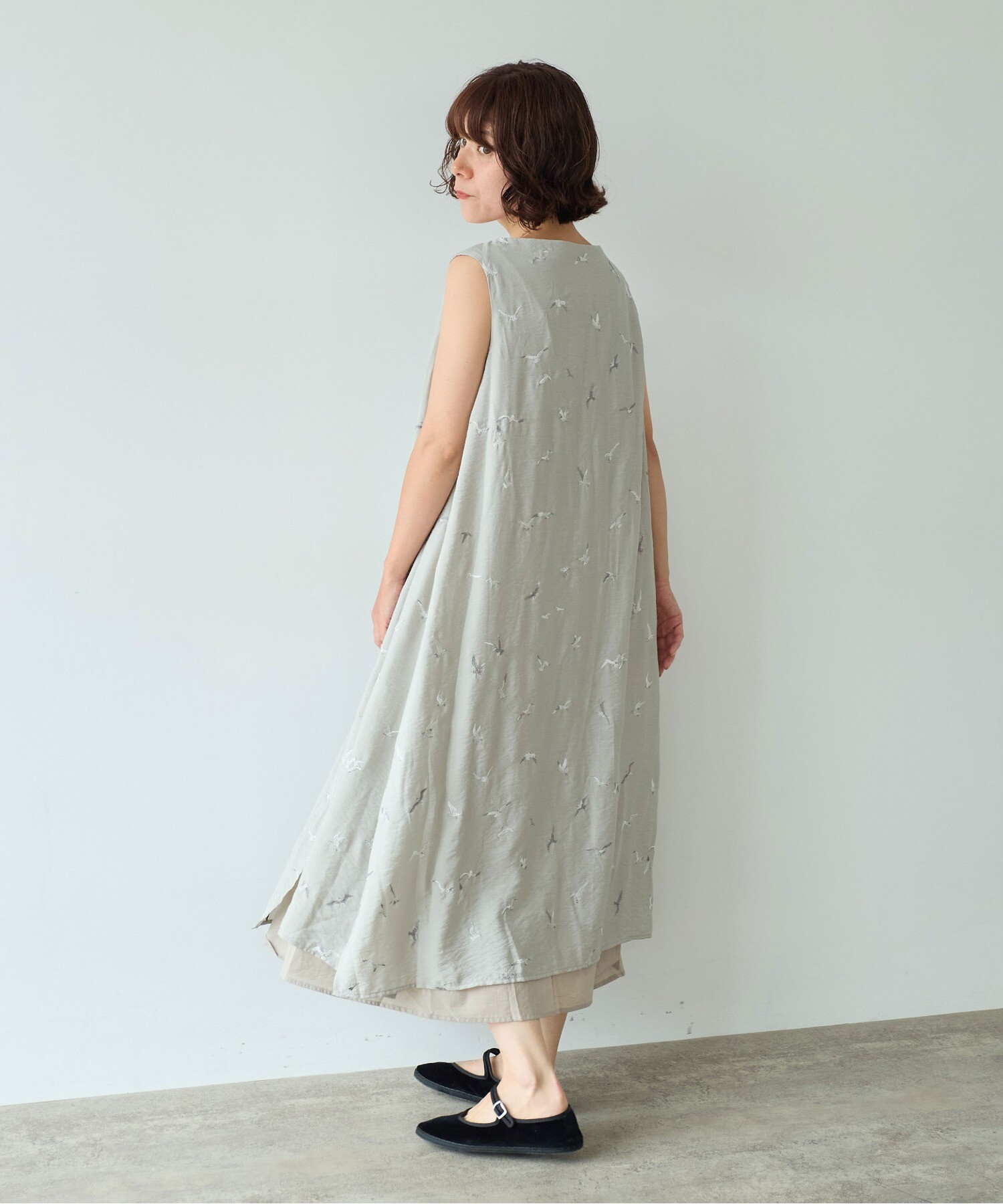 AMBIDEX Store ○bird刺繍 layered ワンピース(F クロ): yuni