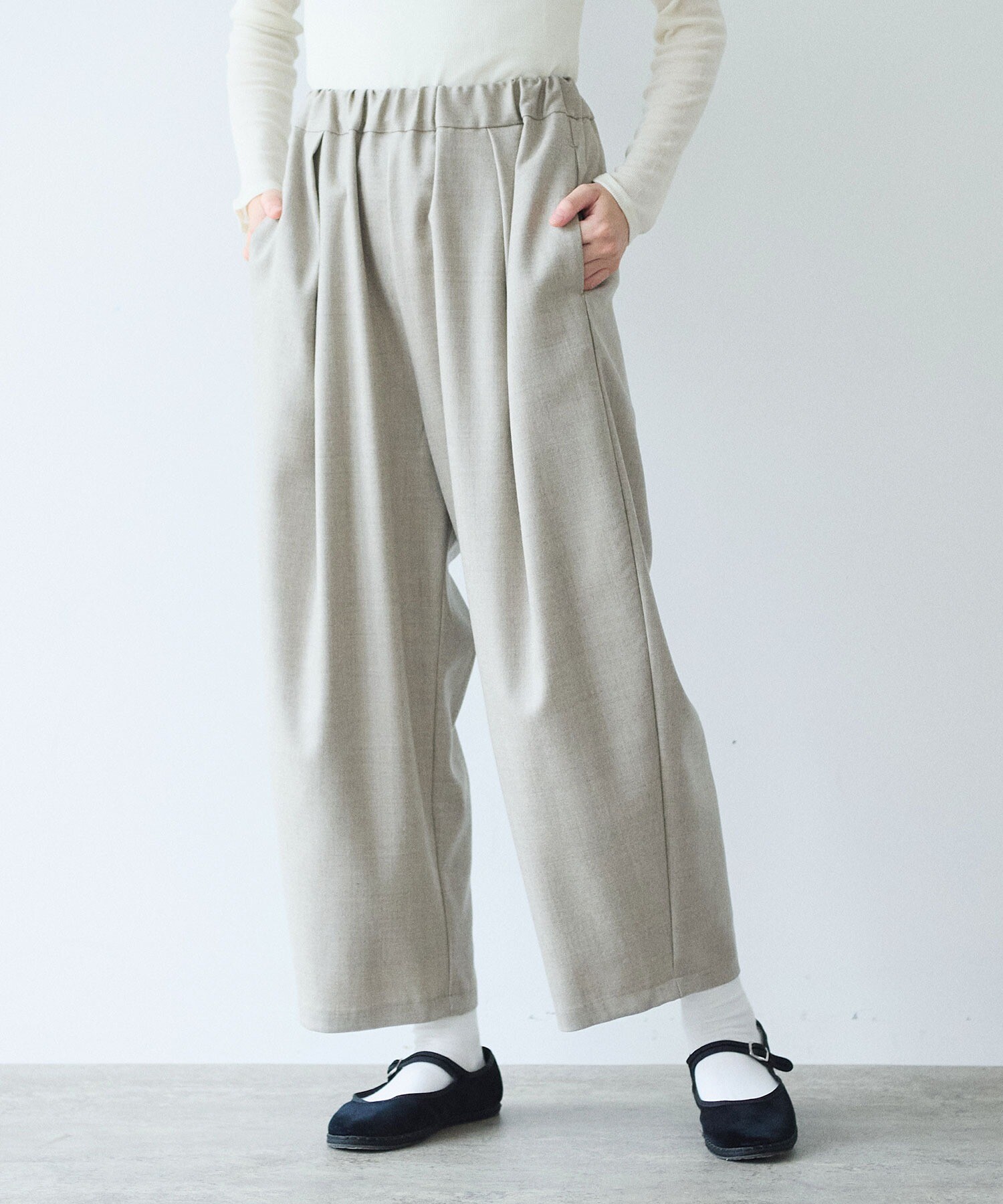 AMBIDEX Store △washable wool gum tack パンツ(F グレー): yuni