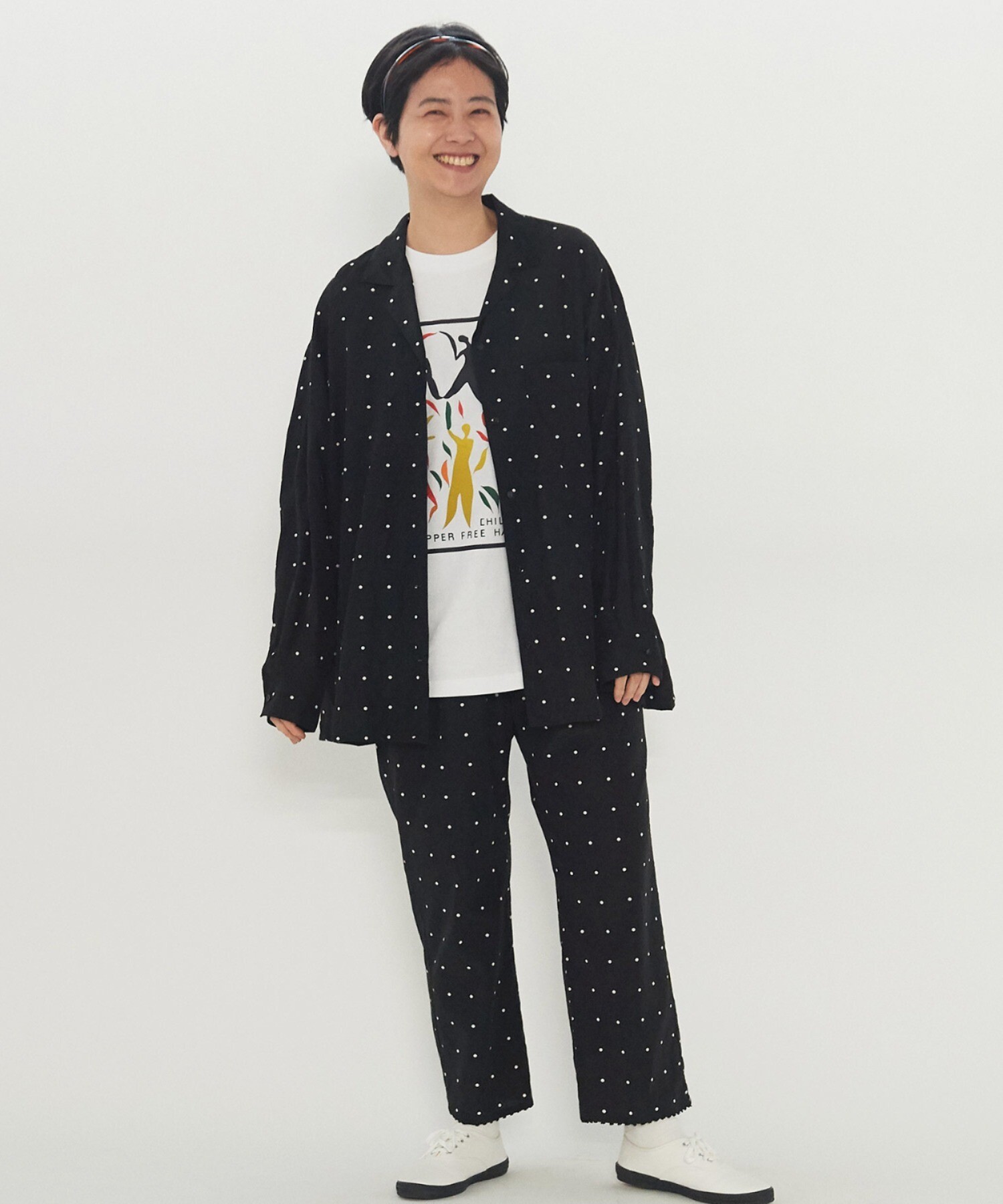 AMBIDEX Store ○コットンキュプラ ドットプリント 裾刺繍 ペチパンツ