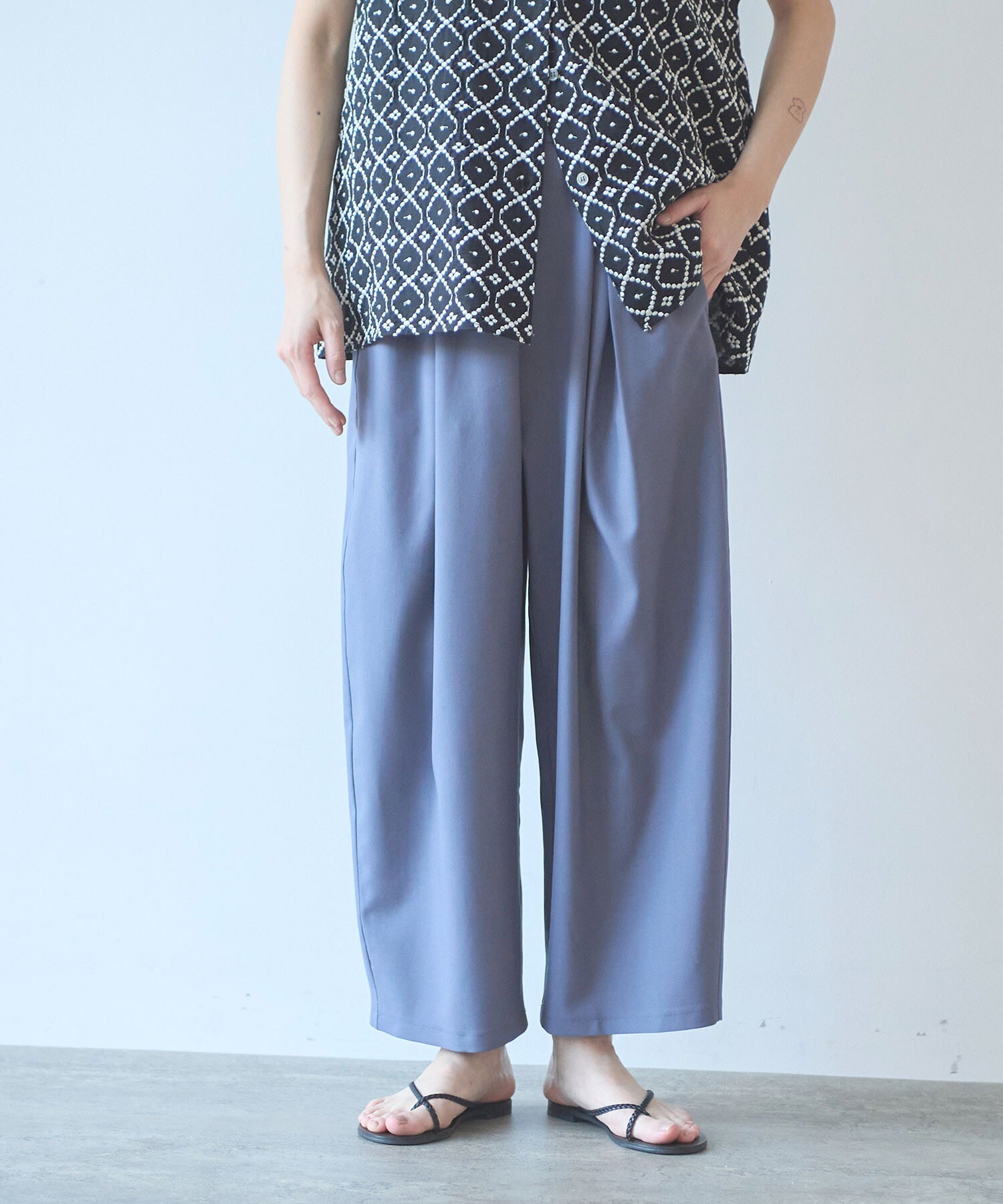 AMBIDEX Store washable summer wool gum tack パンツ(F パープル): yuni